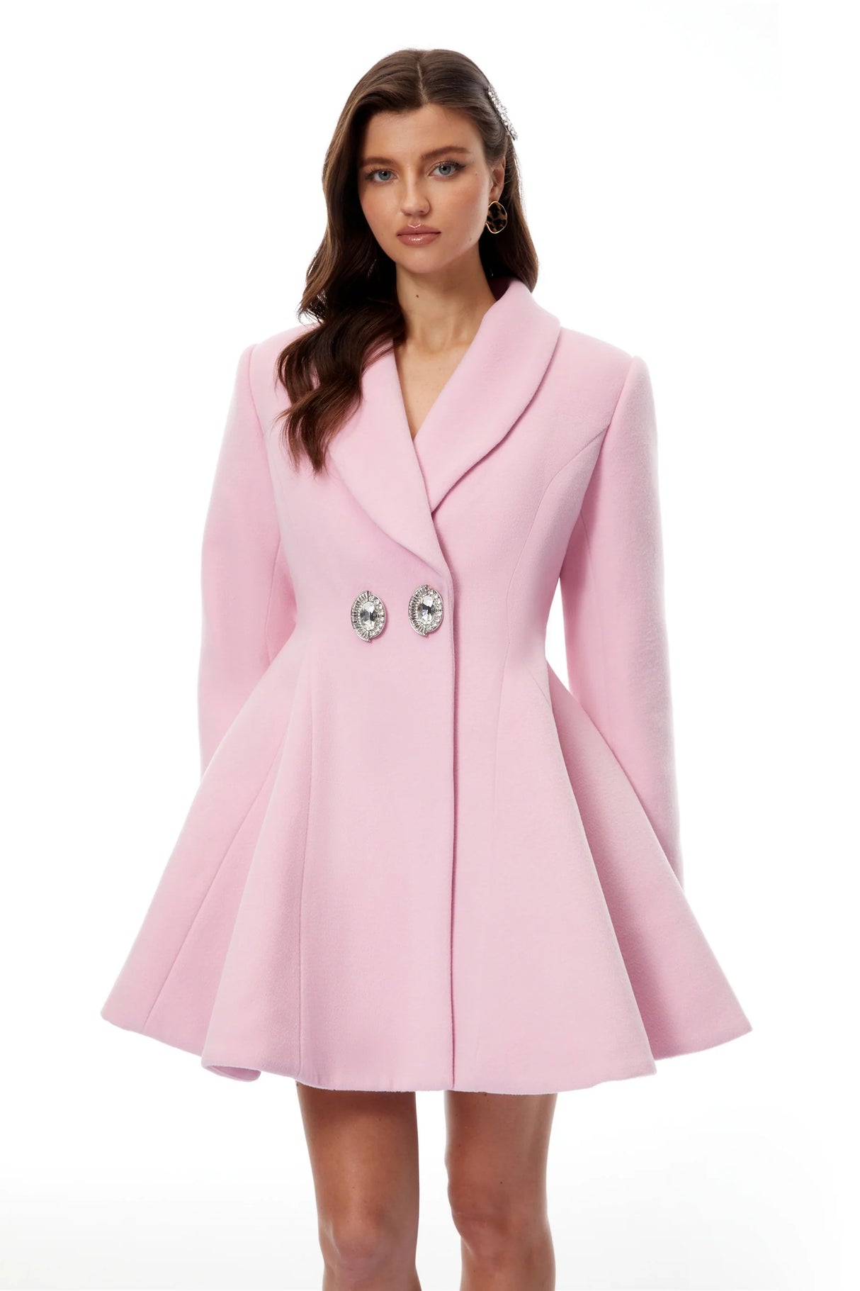 Adrián Pink Flared Mini Blazer Dress