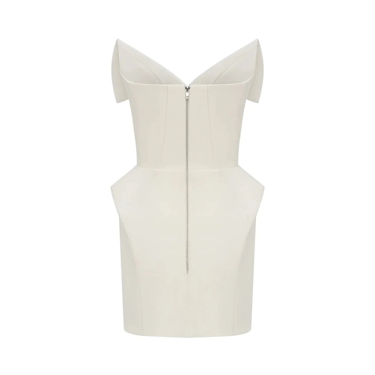 Alba White Barrel Waist Corset Mini Dress