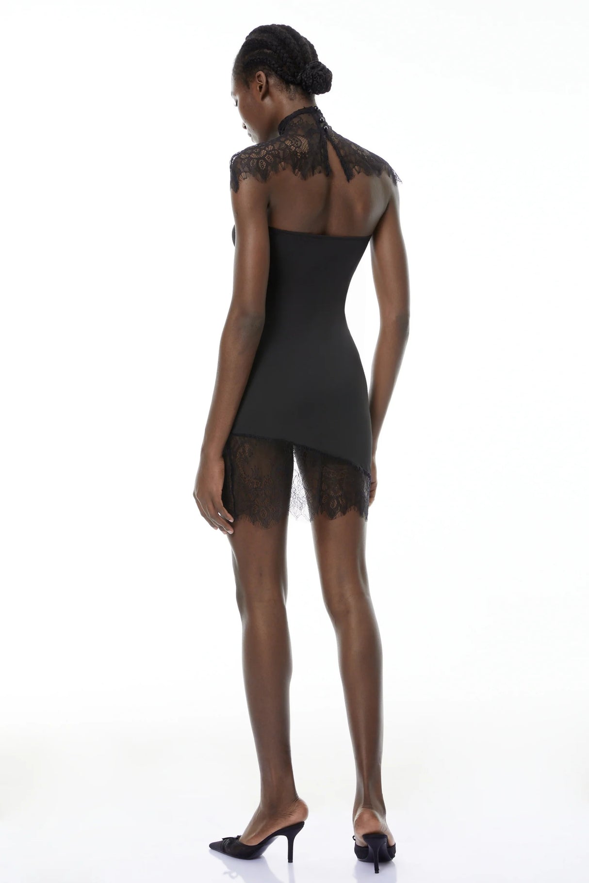 Alvaro Black Lace Shawl Dress Set