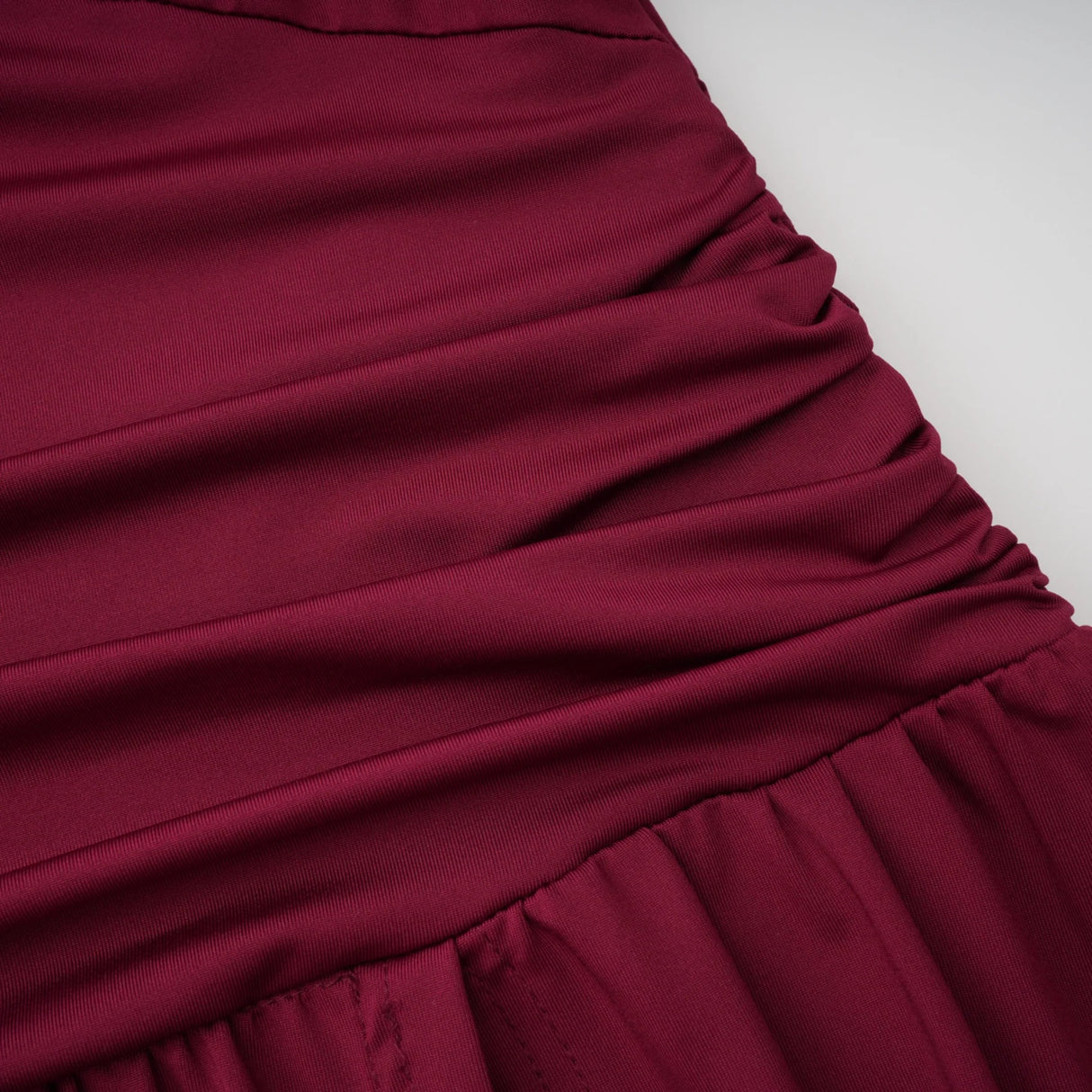 Anastasia Burgundy One Shoulder Gathered Maxi Dress