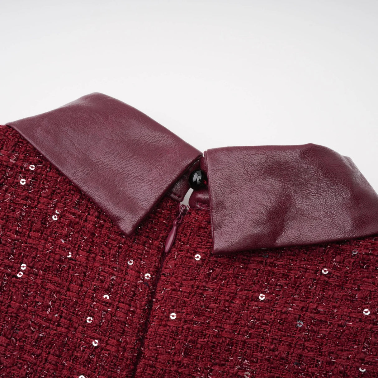 Ancora Red Embellished Tweed Mini Dress