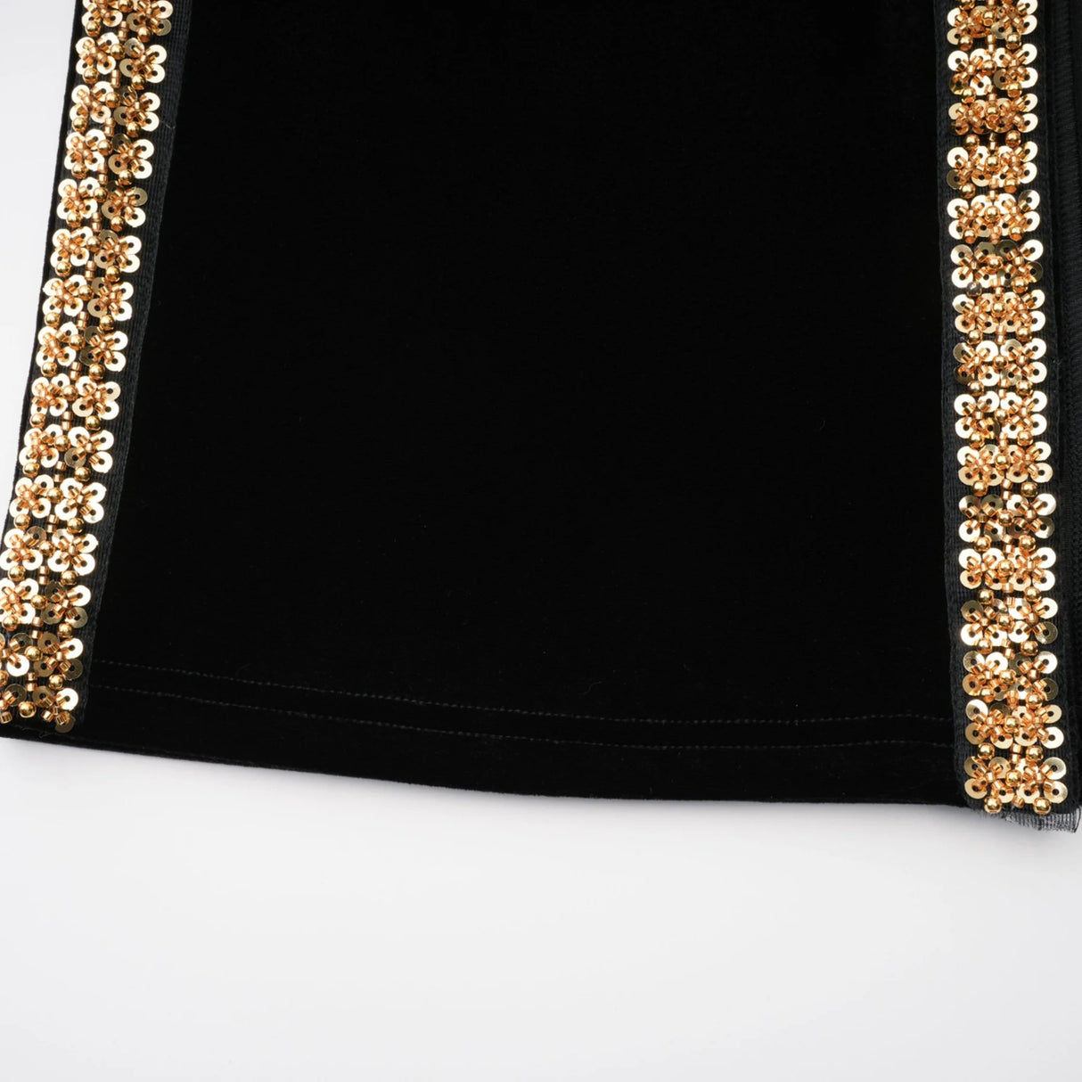 Anna Black Crystal Embellished Front Slit Maxi Dress
