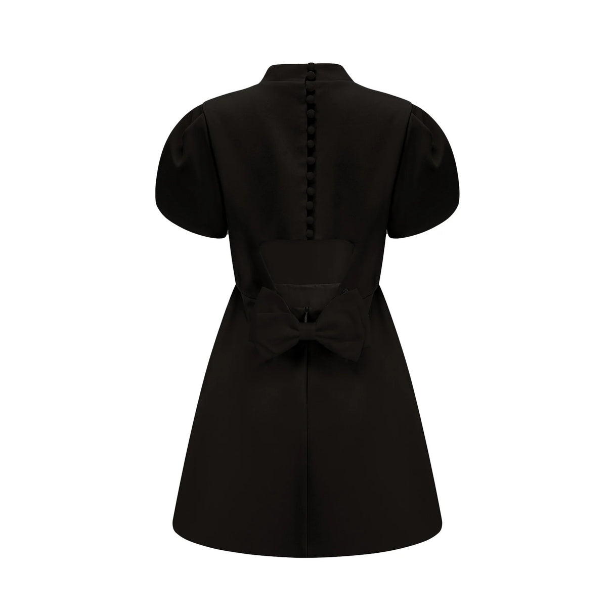 Anna Black PetalSleeve CutOut Bow Mini Dress