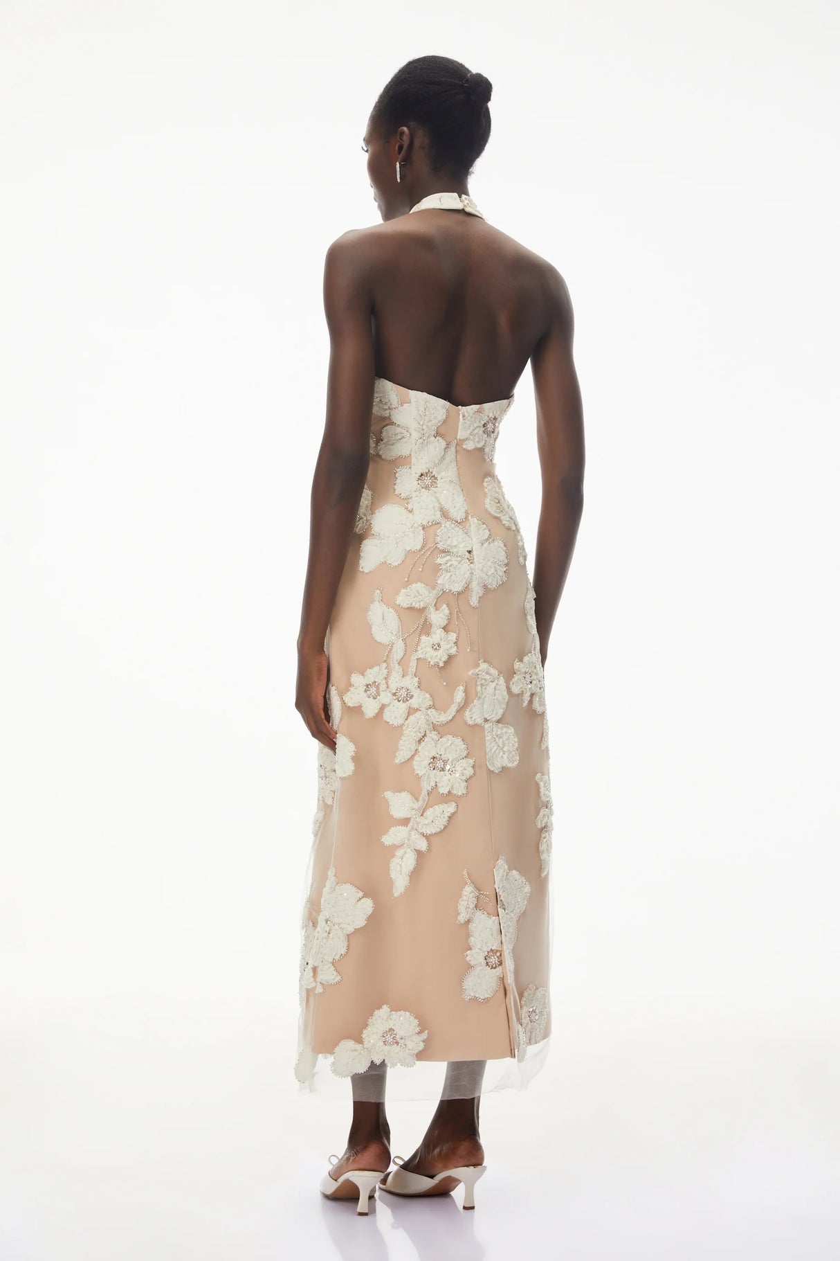 Annabelle Champagne Floral Embellished Maxi Dress