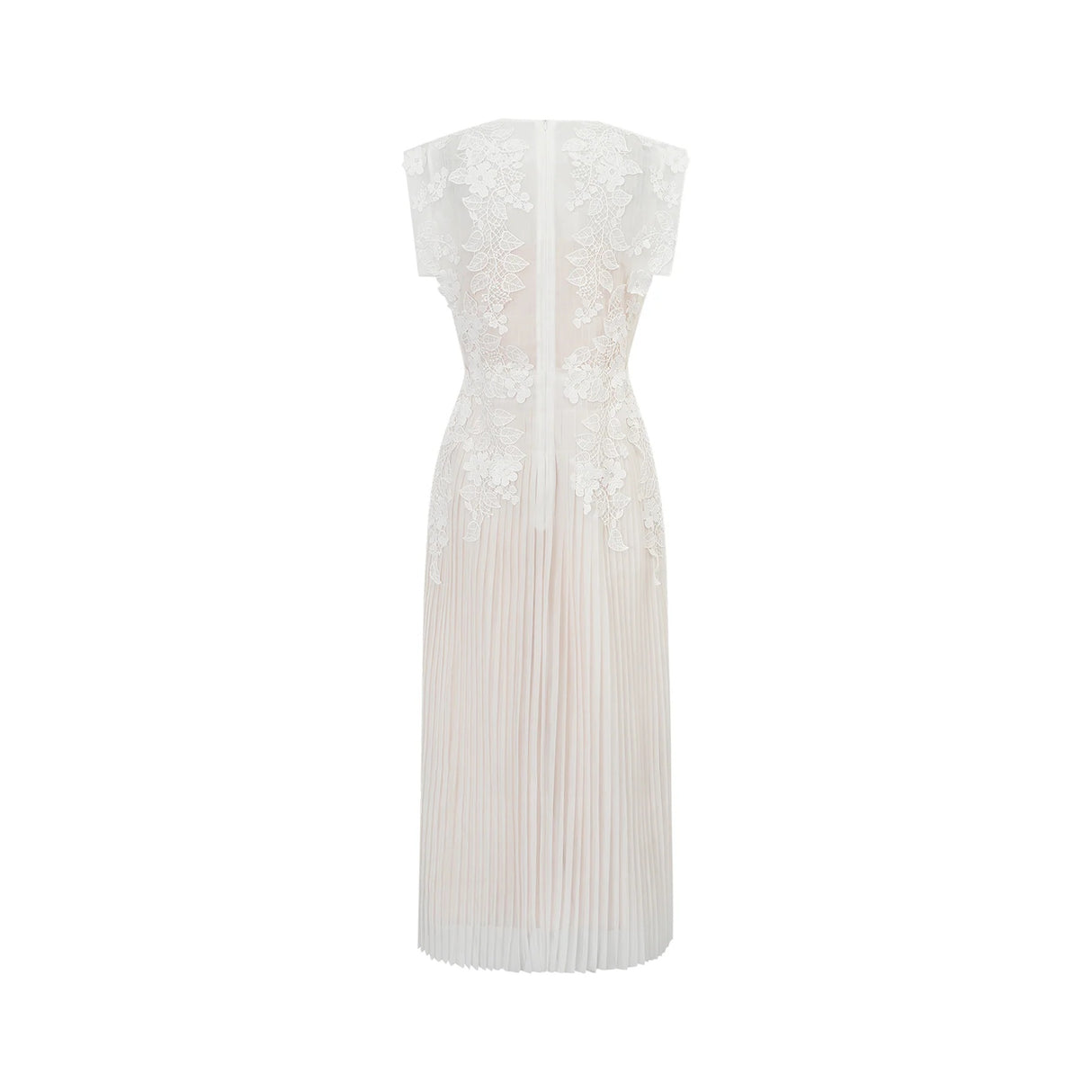 Annabelle Flowerappliqué Tulle Midi Dress Without Belt