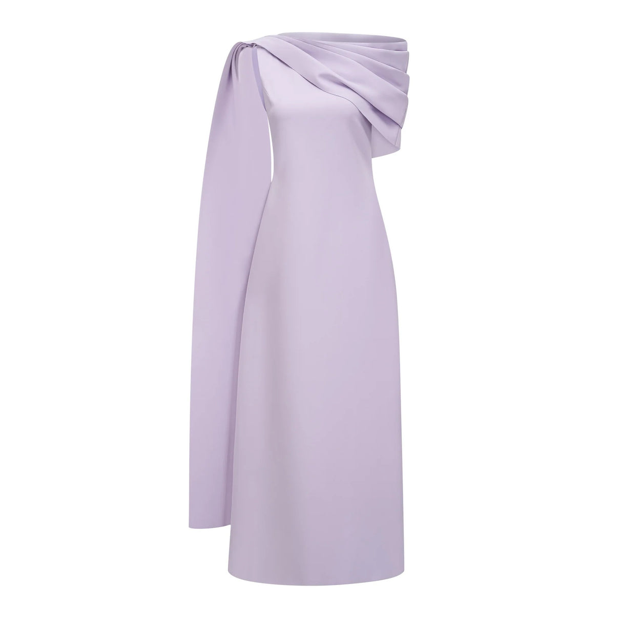 Annabelle Purple CapeDesign Ribbon Maxi Dress Without Gloves
