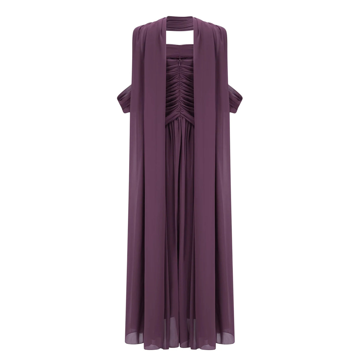 Annabelle Purple Off Shoulder Ruched Maxi Dress with Twist Front