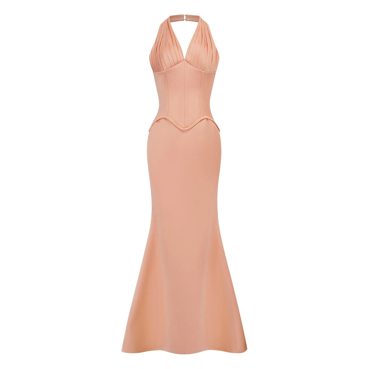 Aurélie Orange Halterneck Mermaid Maxi Dress