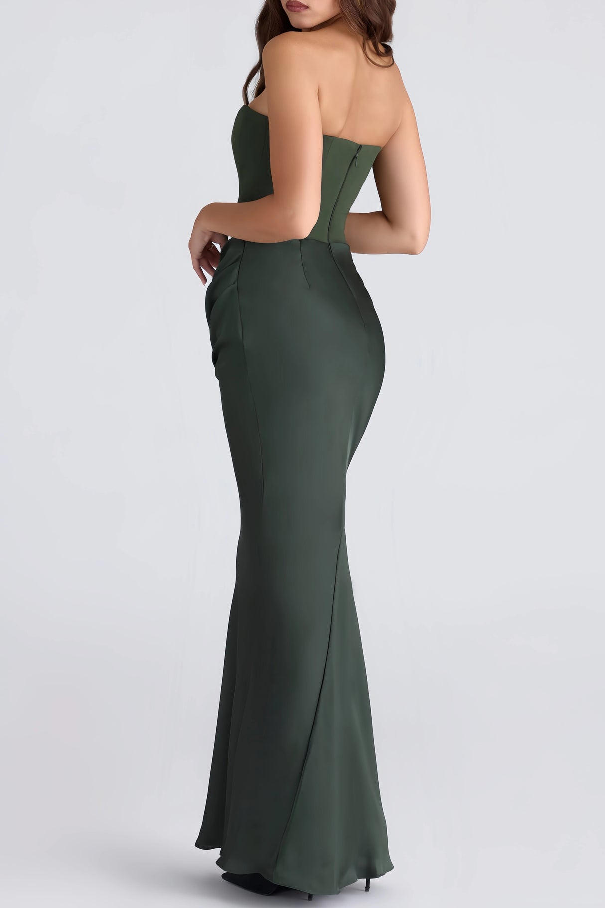 Aurore Olive OffShoulder Maxi Dress