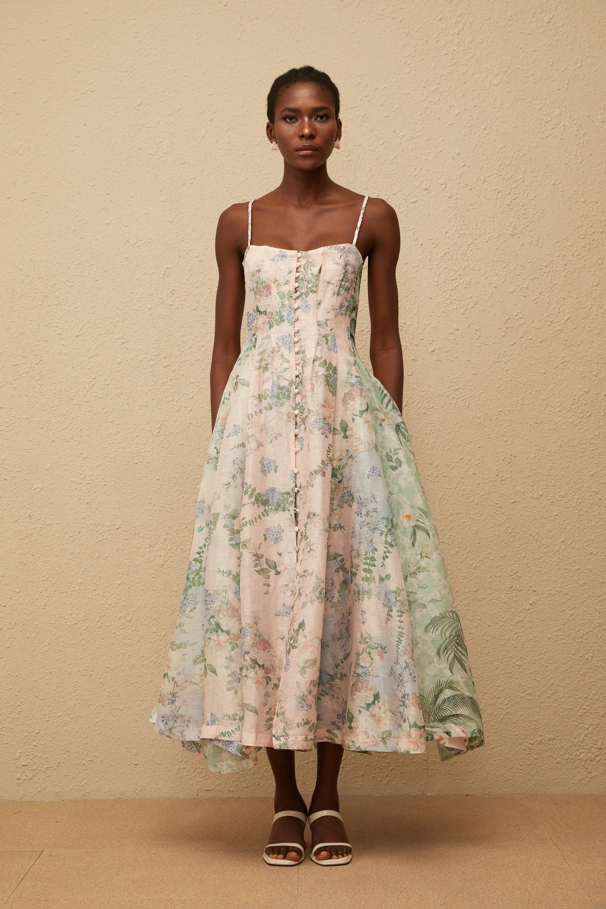 Aurore Pink Floral Print Maxi Dress