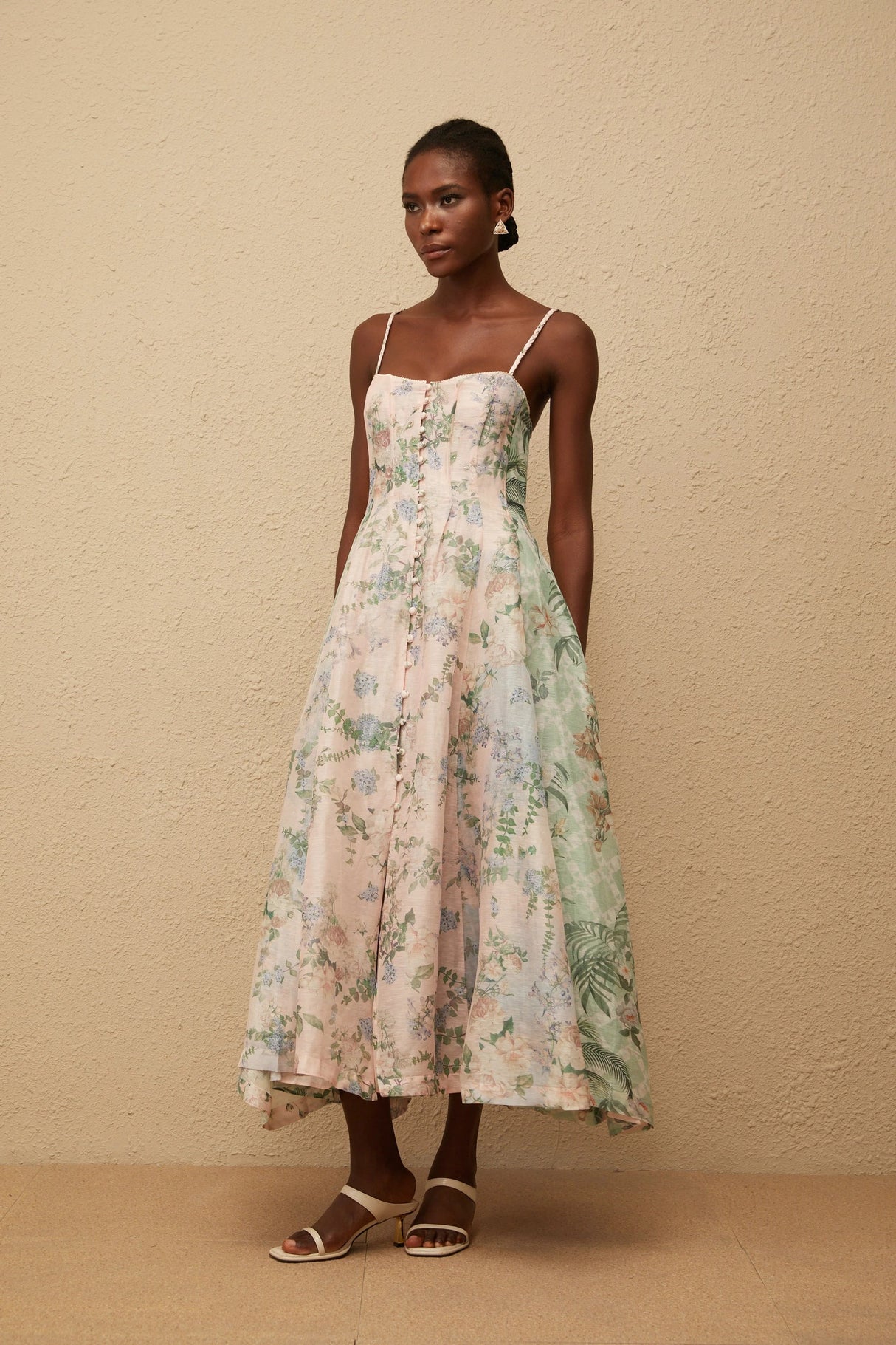Aurore Pink Floral Print Maxi Dress