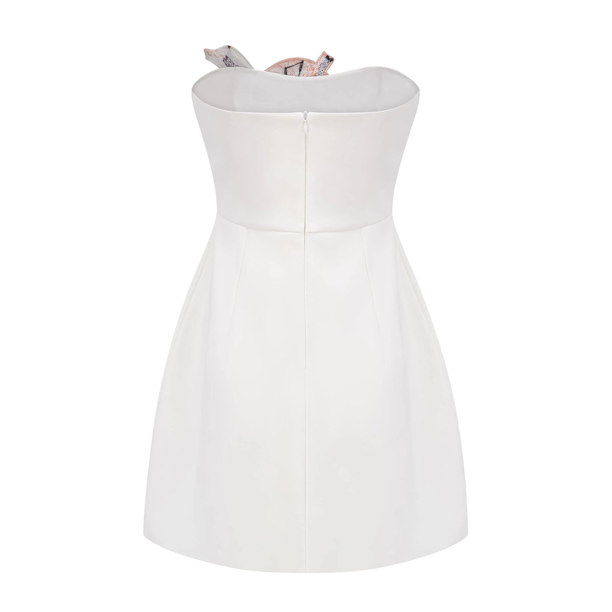 Automne White Floral Embroidered Mini Dress