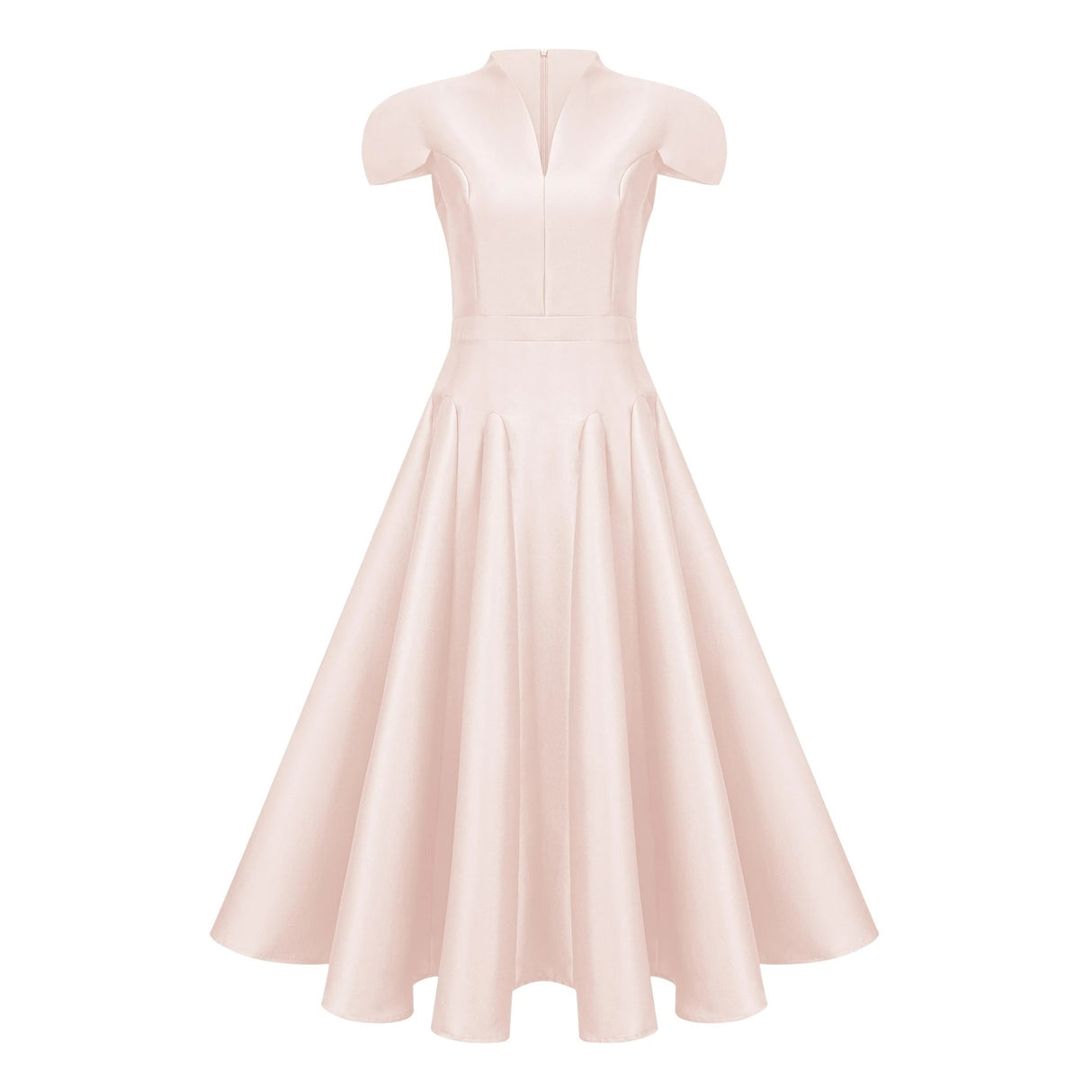 Aventin Pink Godet Design Midi Dress
