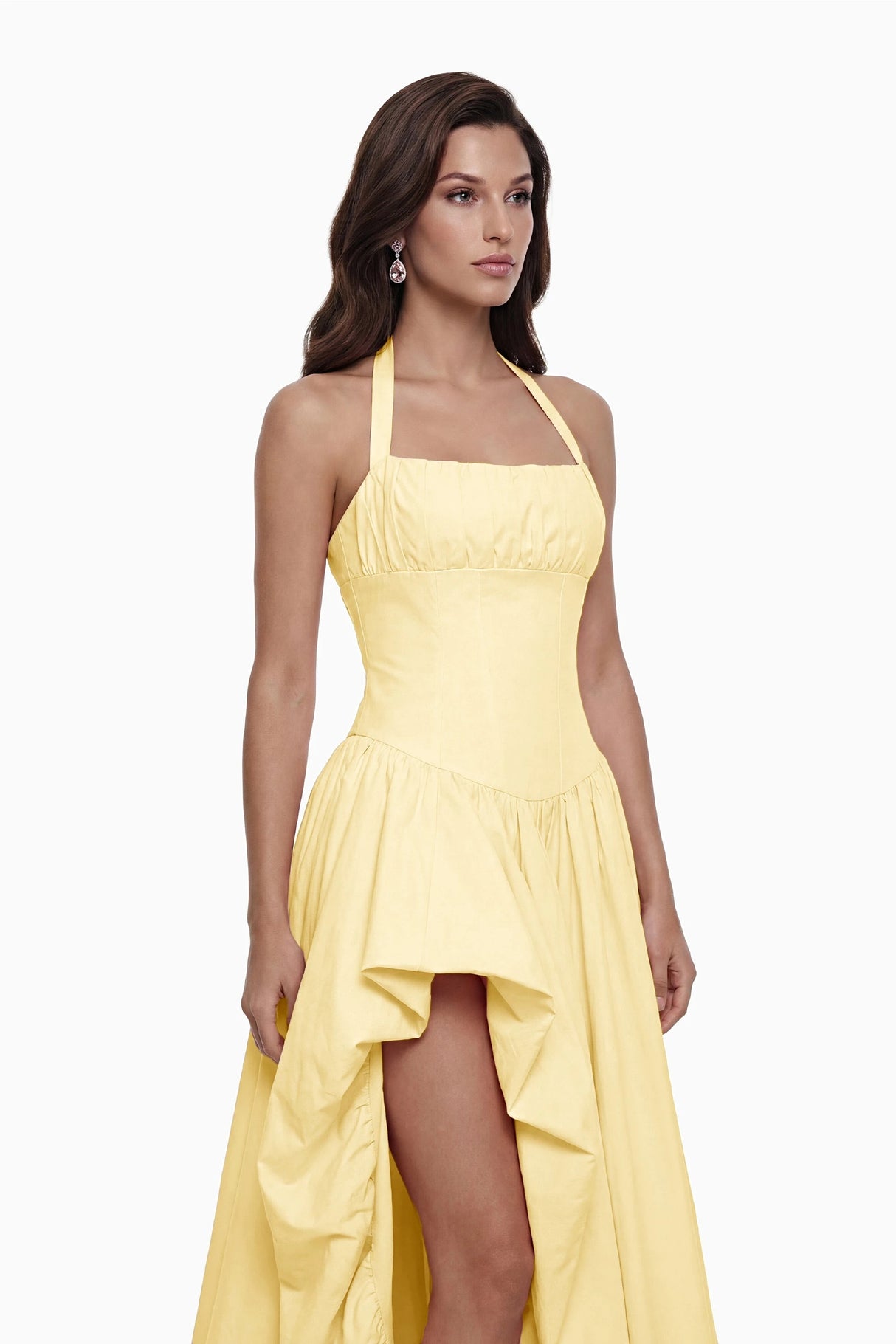 Caiya Yellow Sleeveless Maxi Dress with Slit
