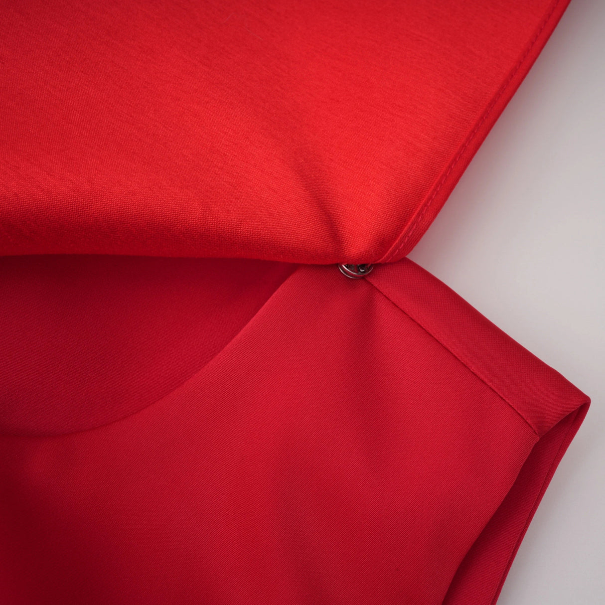Cevher Red Fishtail Maxi Dress with Cape