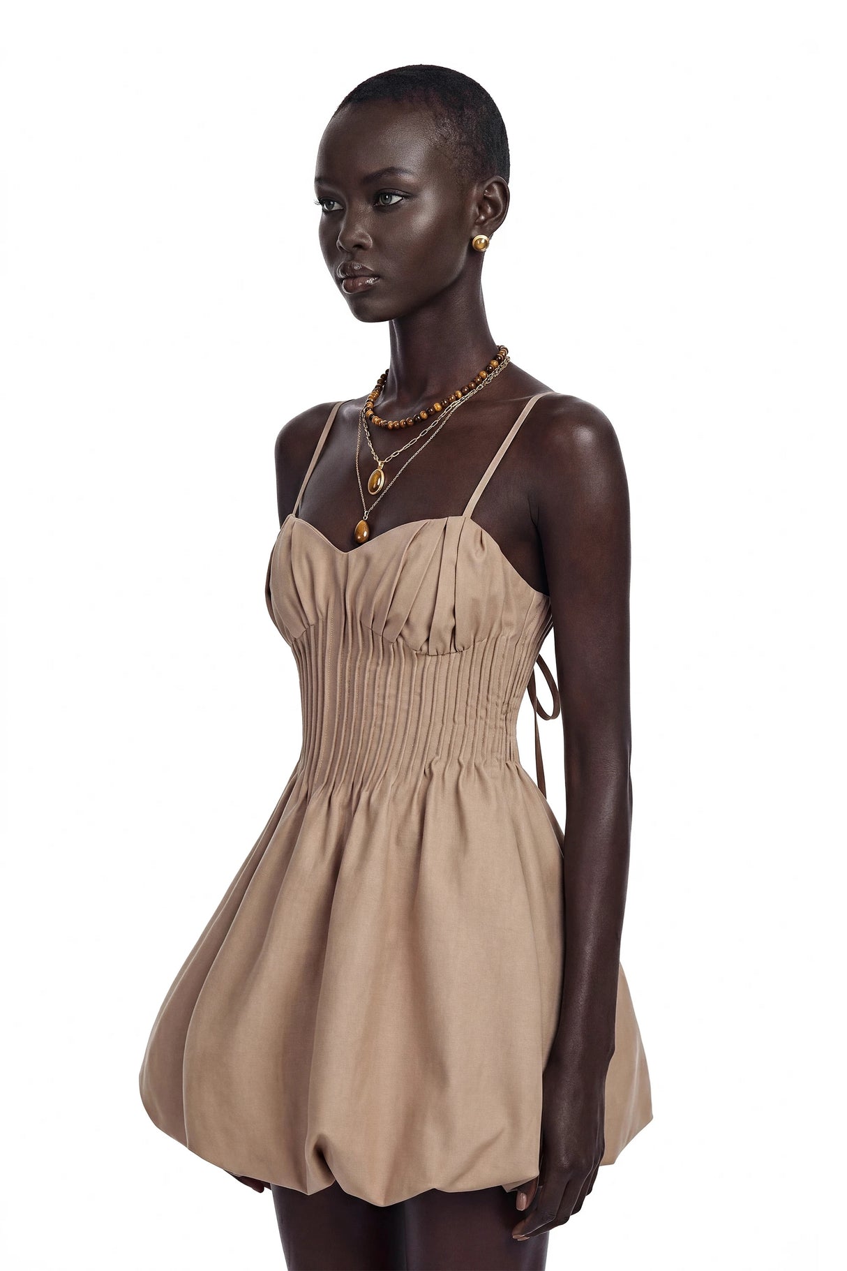 Deborah Champagne Sweetheart Pleated Mini Dress