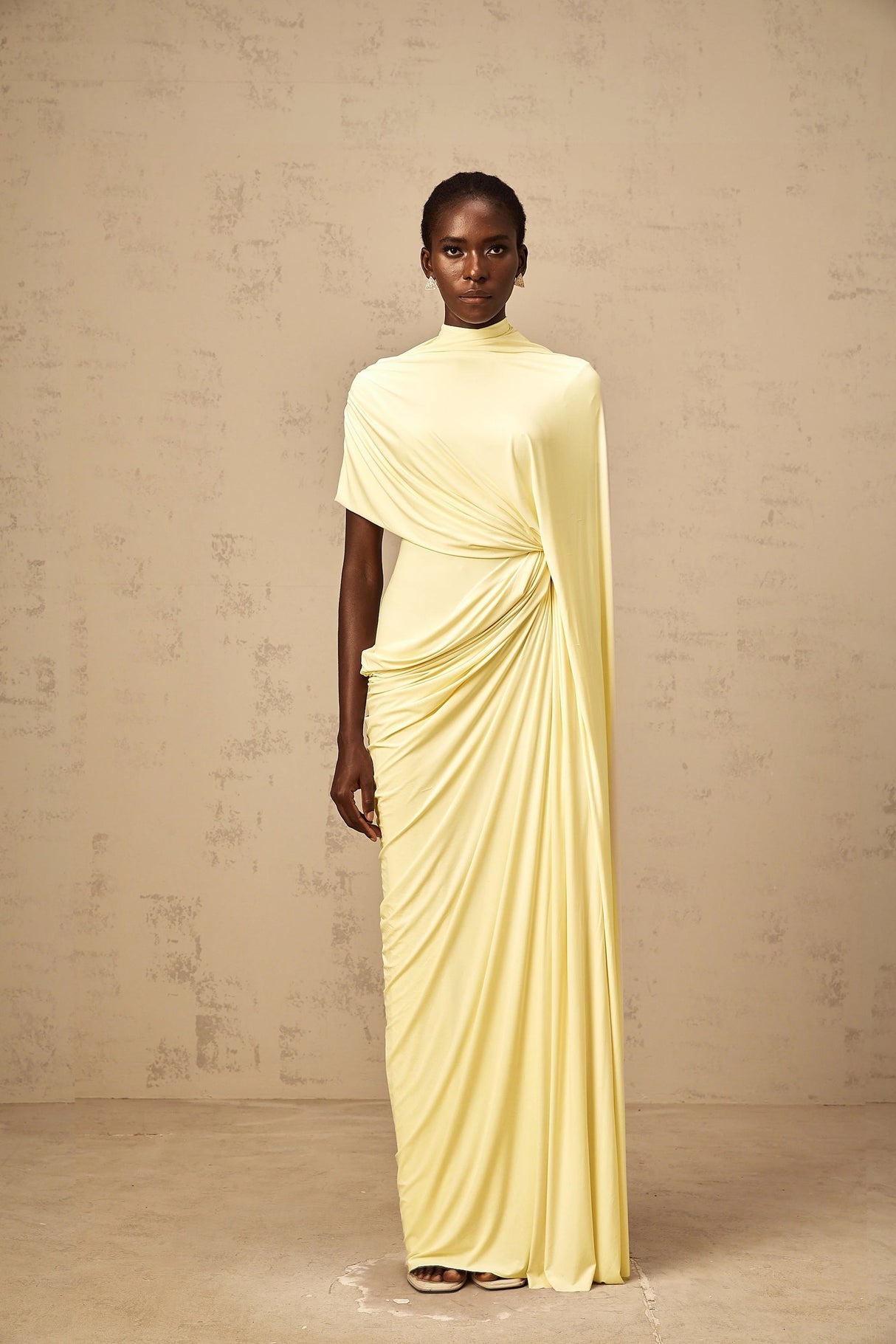Fenella Asymmetrical Draped Cape Dress Matching Set