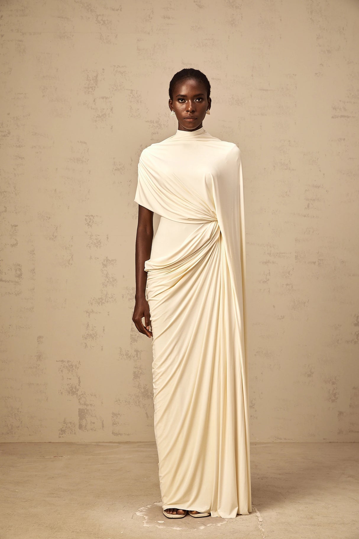 Fenella Asymmetrical Draped Cape Dress Matching Set