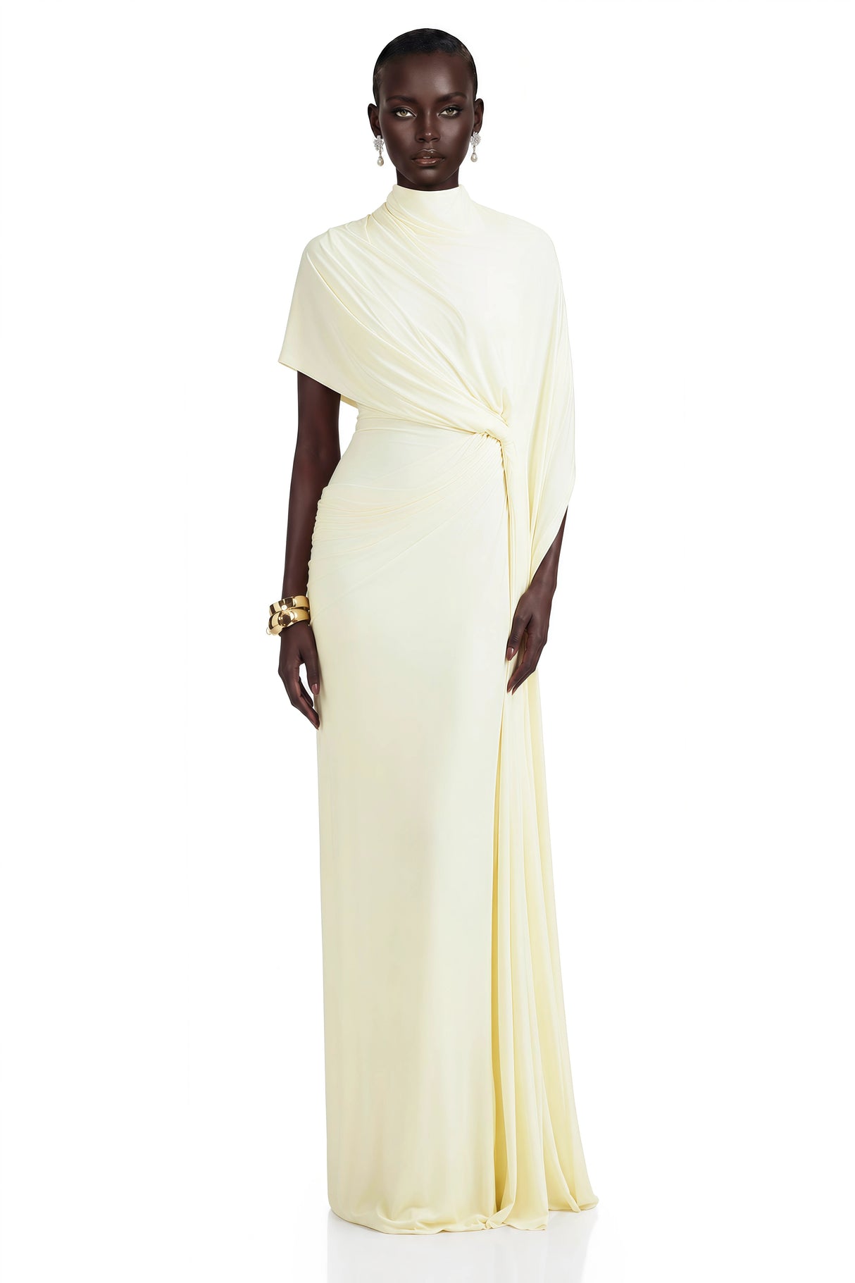 Fenella Asymmetrical Draped Cape Dress Matching Set