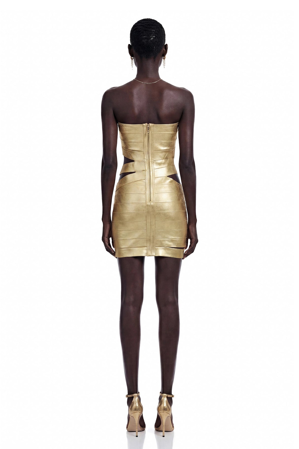 Francine Gold Off Shoulder CutOut Mini Dress