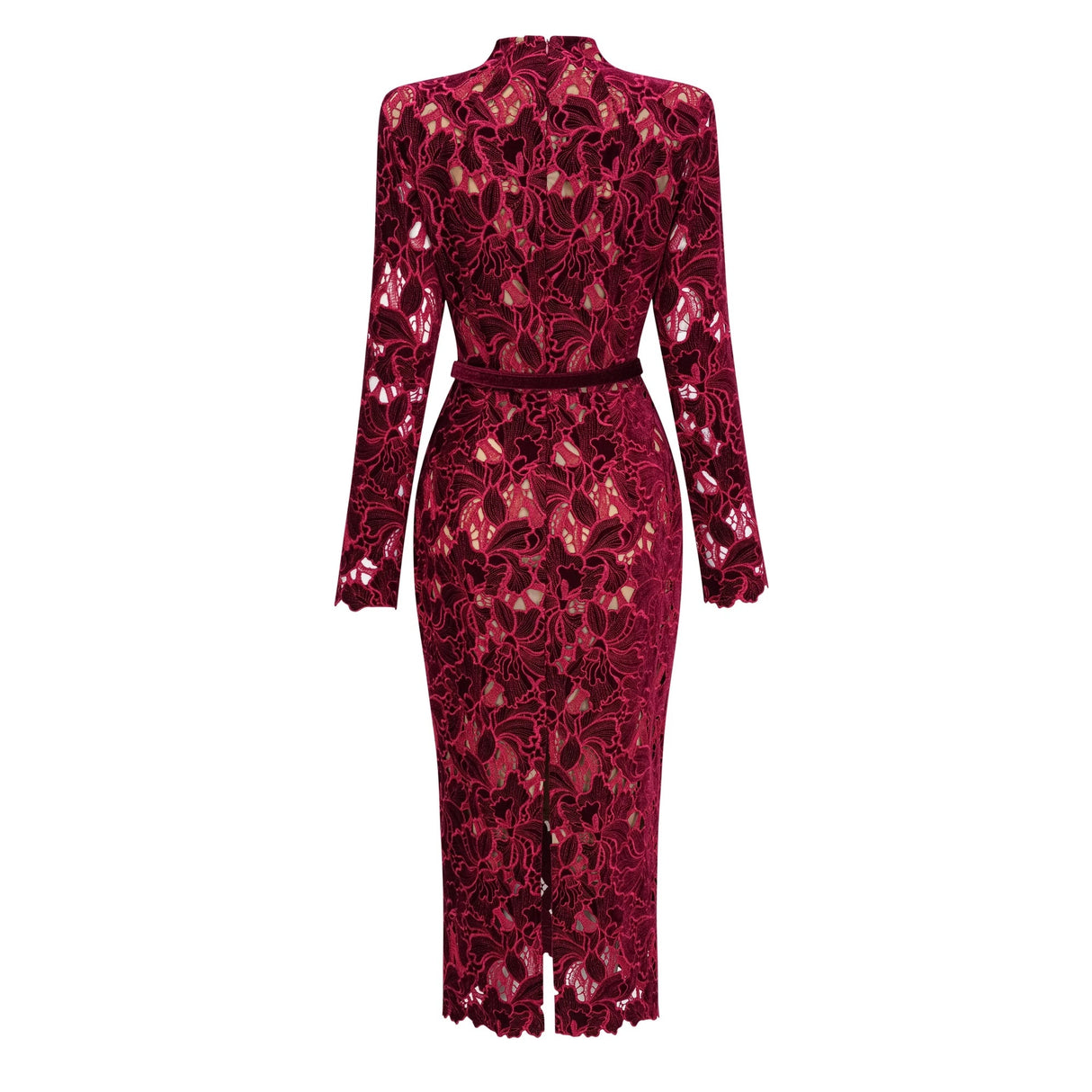 Hafdis Red Floral Embroidered Midi Dress