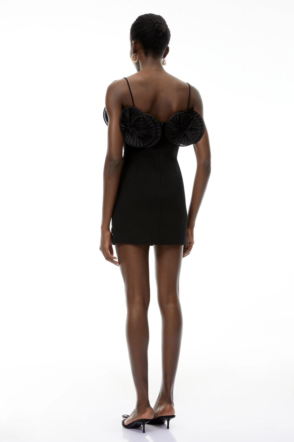 Hayley Black 3D Petal Mini Dress