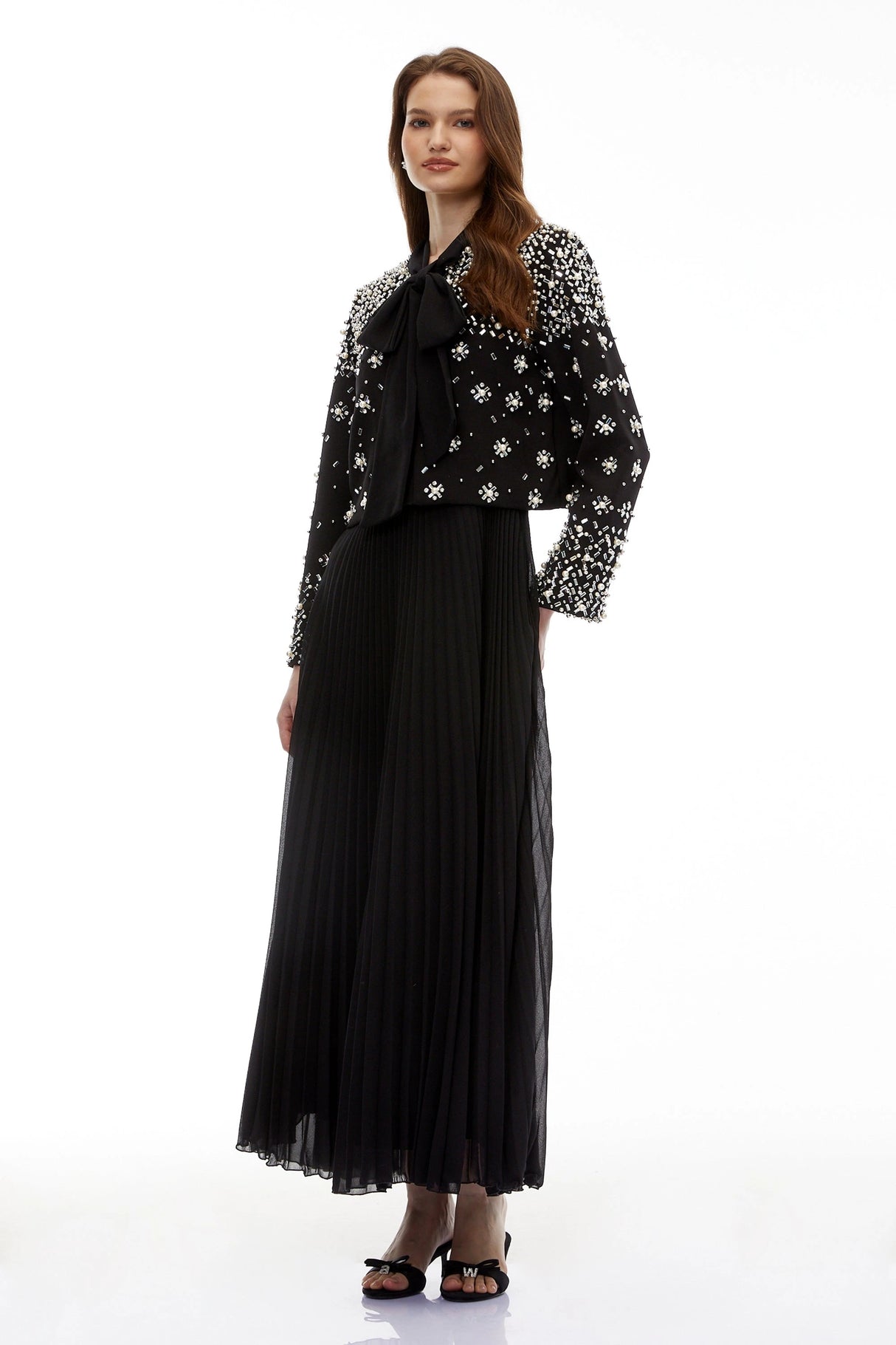 Imogen Black Embellished Jacket Dress Set