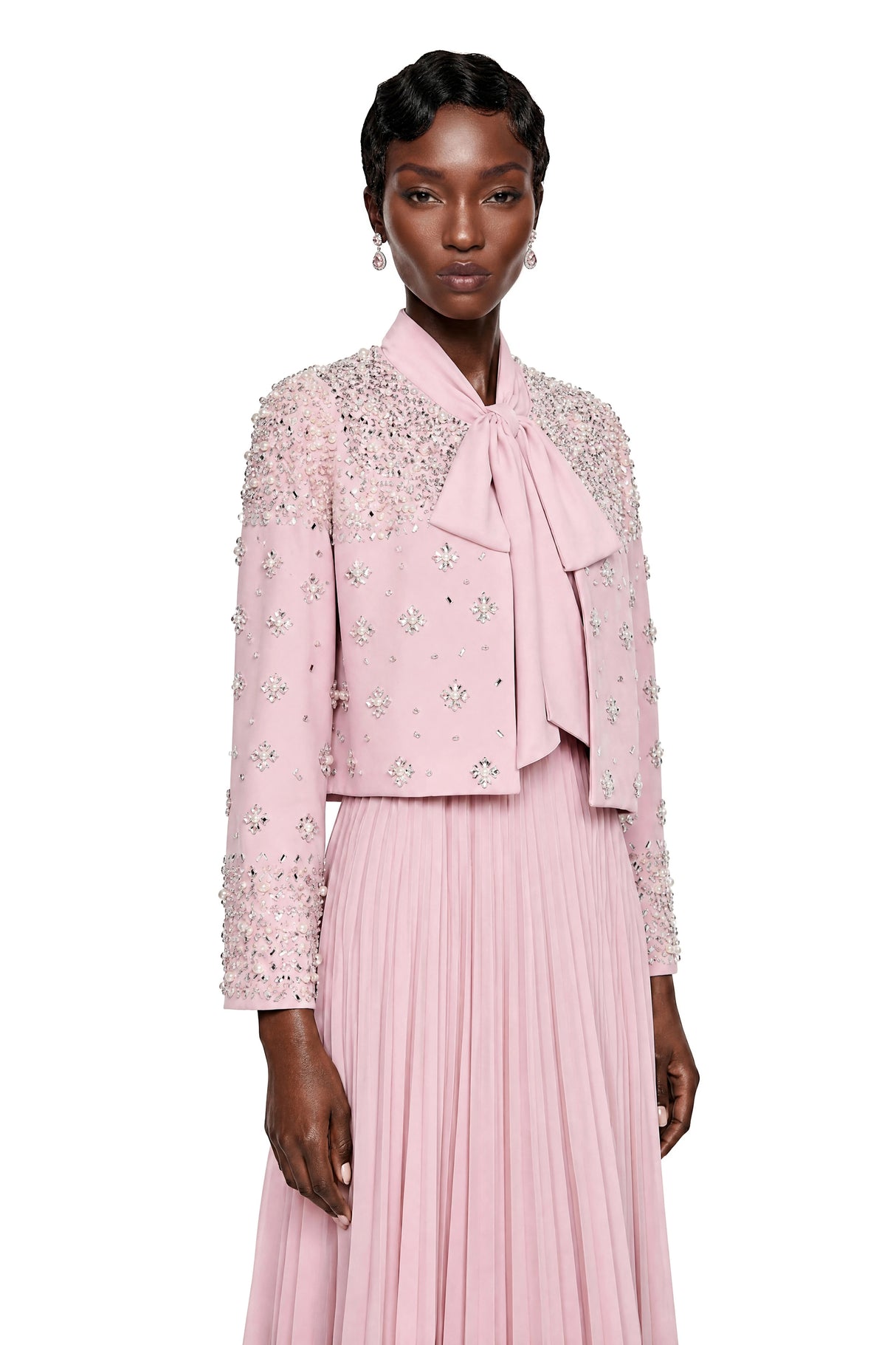 Imogen Pink Embellished Jacket Dress Set