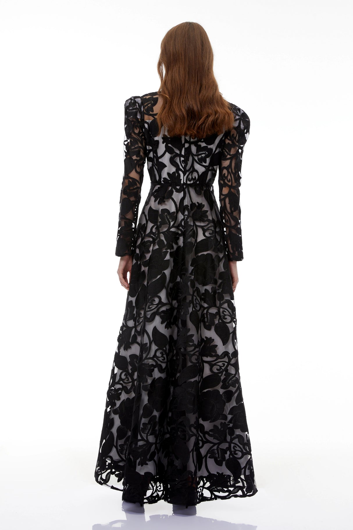 Jocasta Black Floral Embellished Maxi Dress