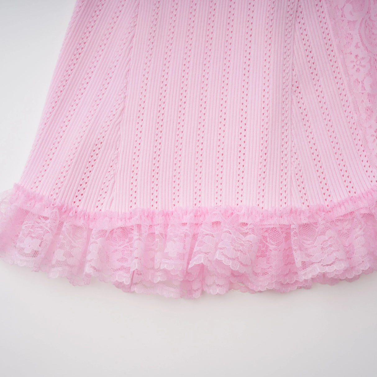 Jocasta Pink Stretch Lace Knit Midi Dress