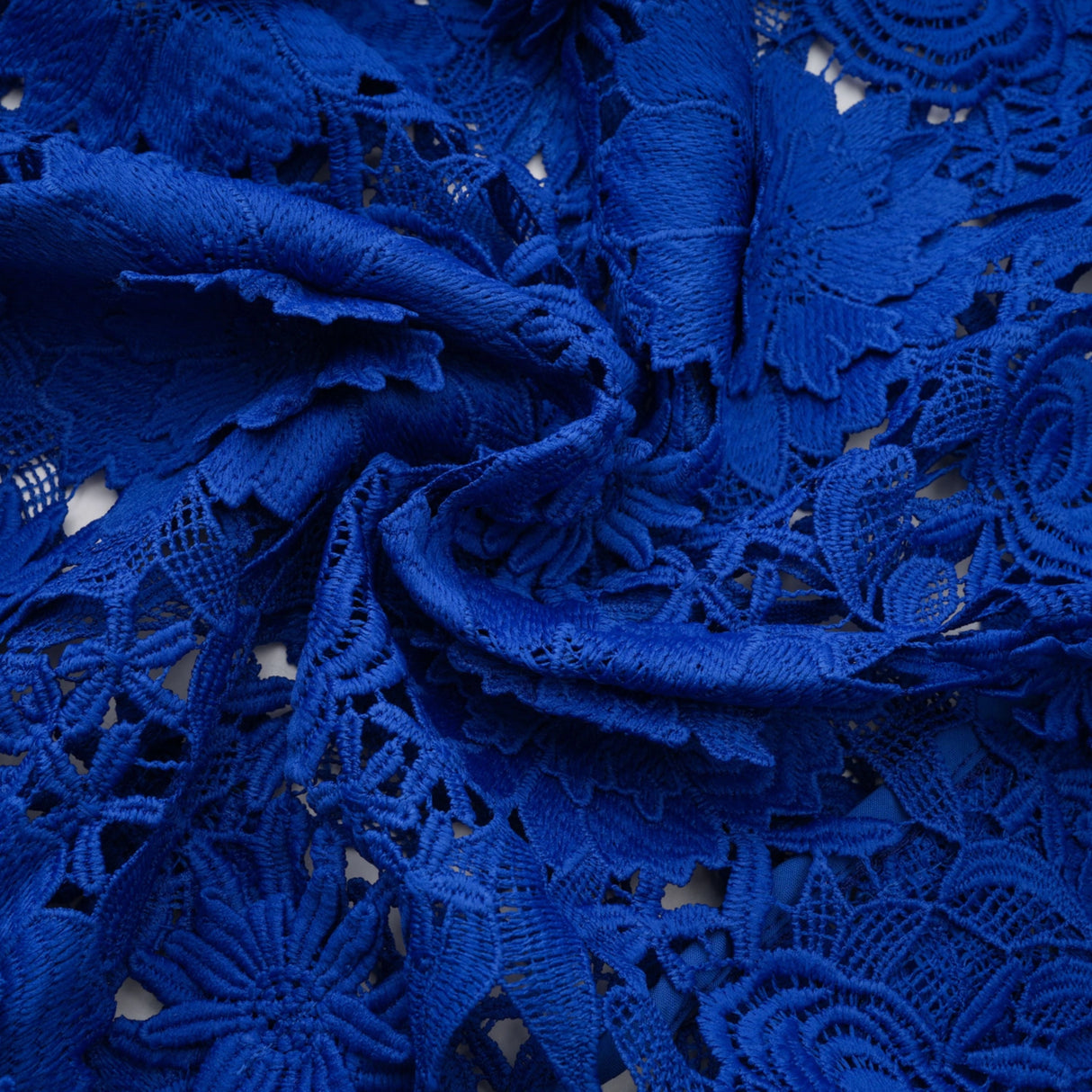 Jochebed Blue Floral Appliqué Maxi Dress with CutOuts