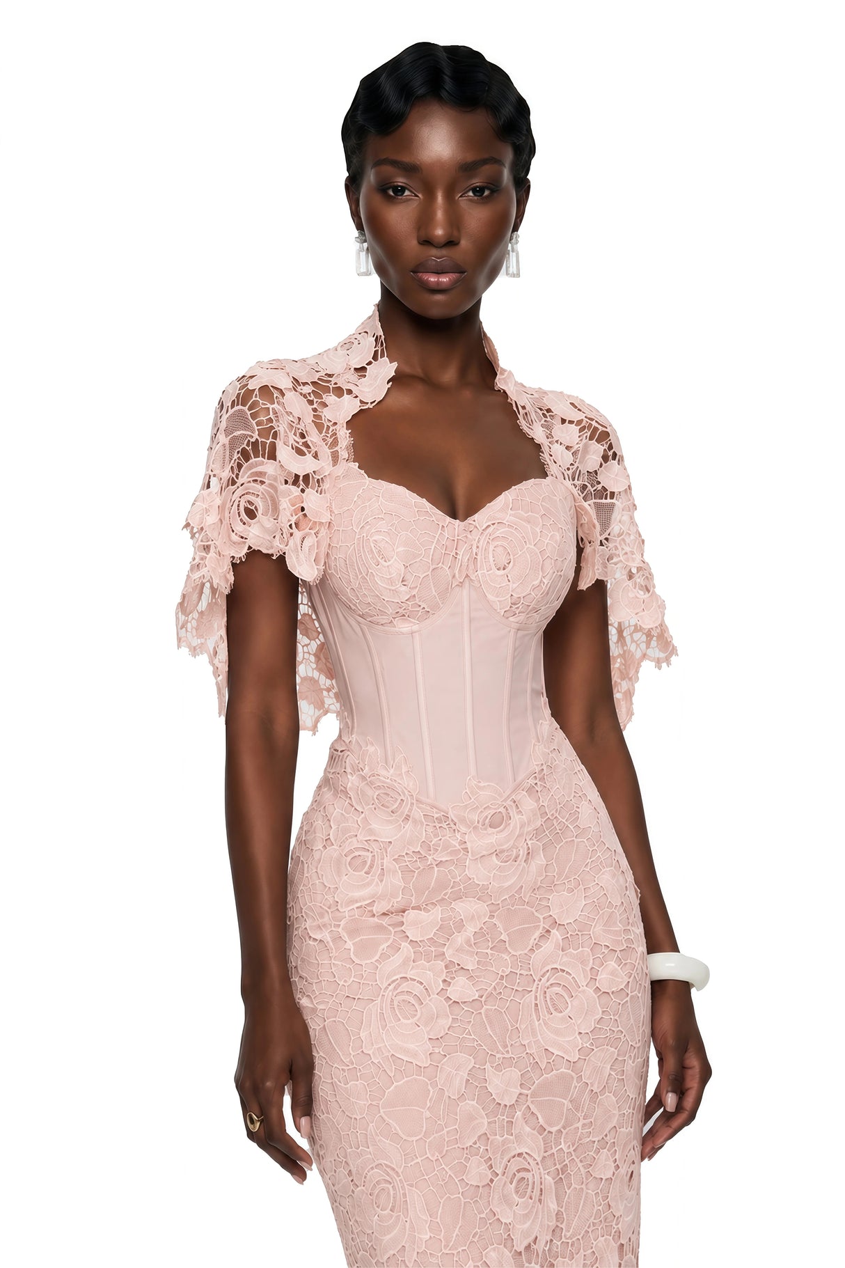 Kamila Pink Solid Color Maxi Dress with CutOuts