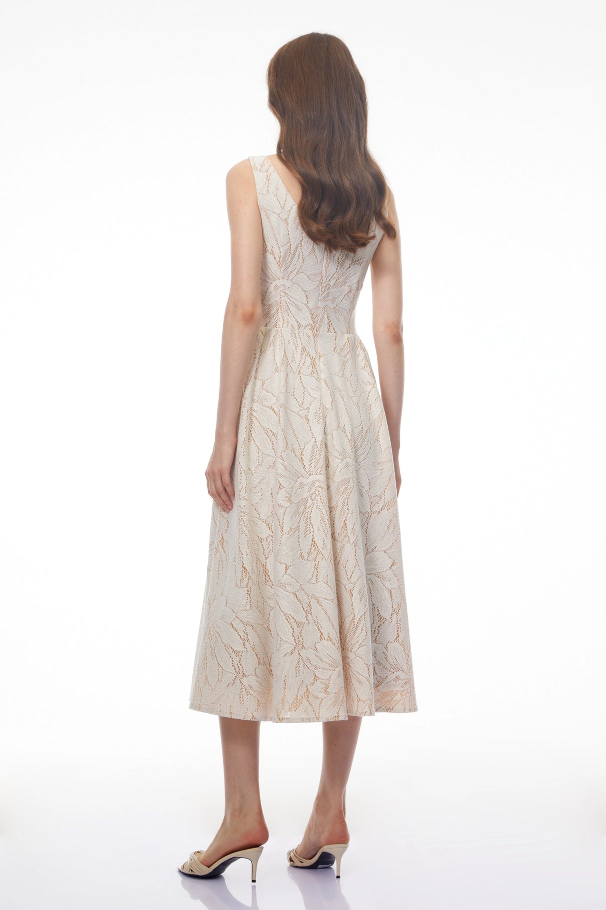 Kamila White Floral CutOut Midi Dress