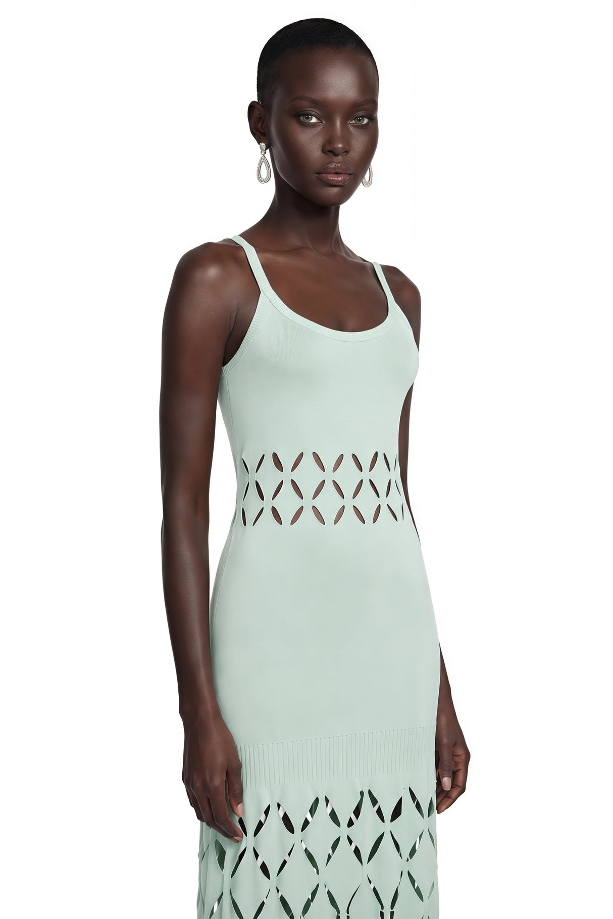 Leonore Green Cutout Knitted Maxi Dress