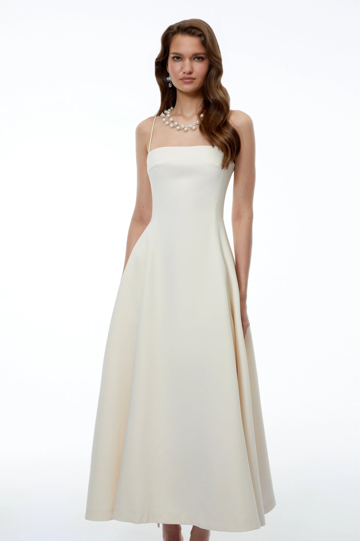 Licia White Maxi Dress with Spaghetti Straps