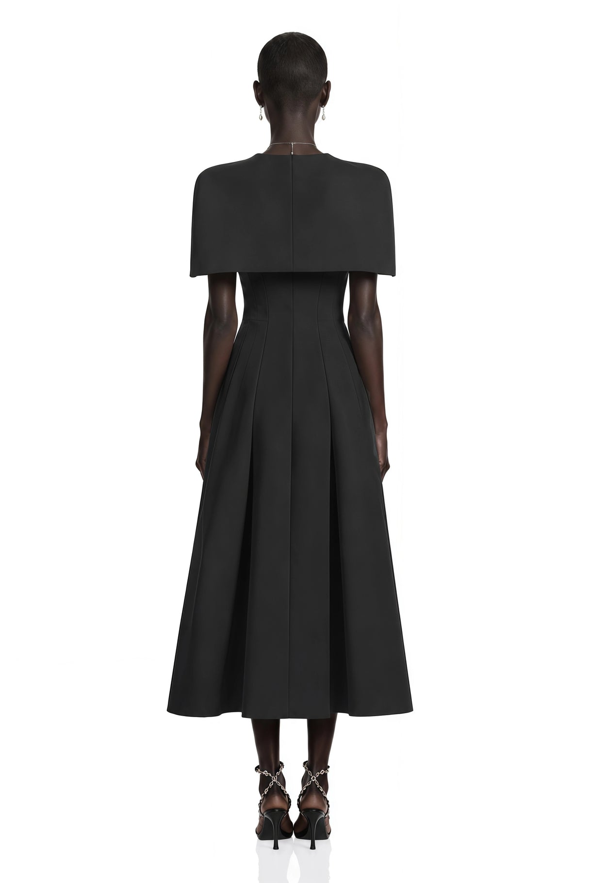 Lovisa Black Shawl Detail Shirred Midi Dress
