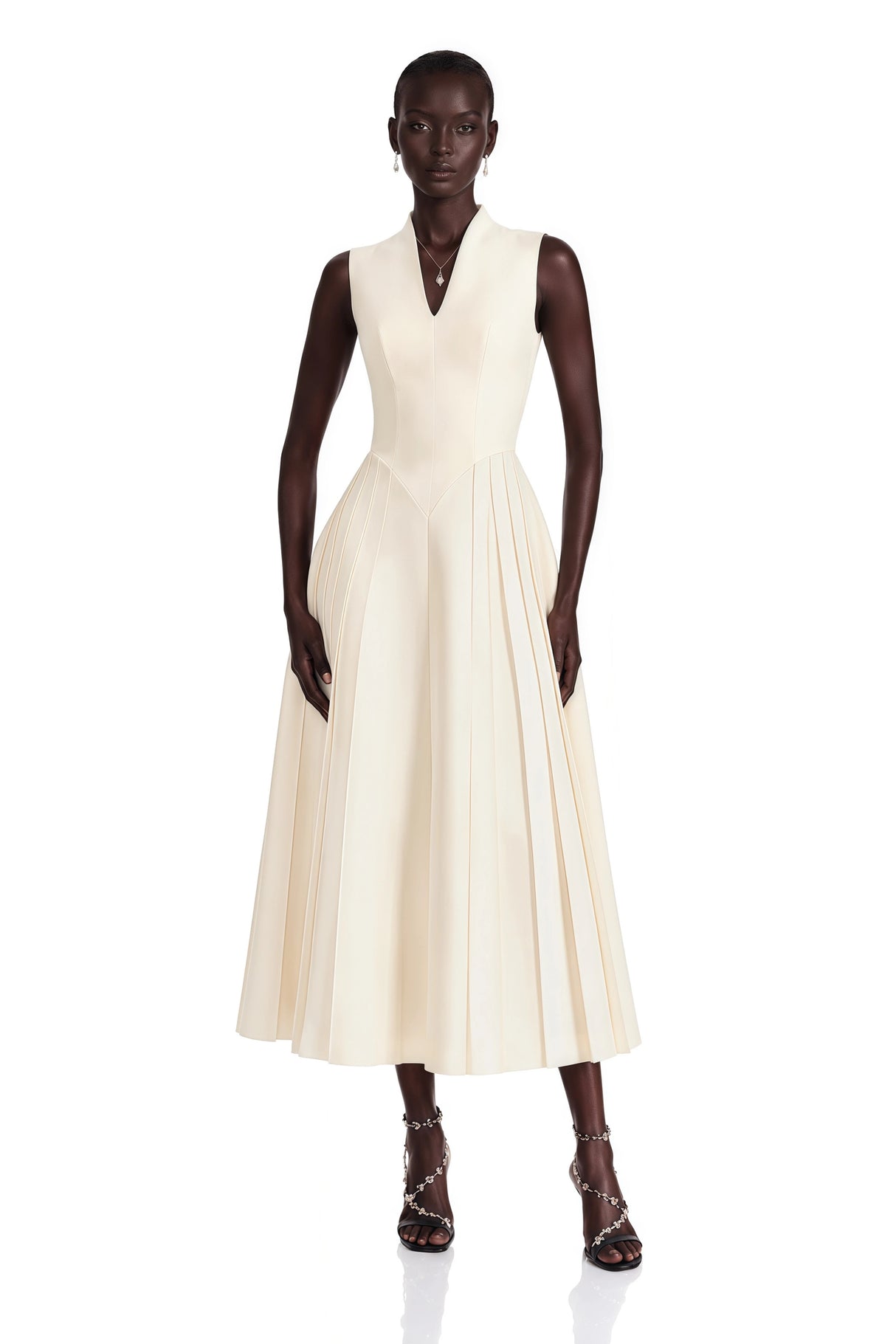 Lovisa Neutral Shawl Detail Shirred Midi Dress
