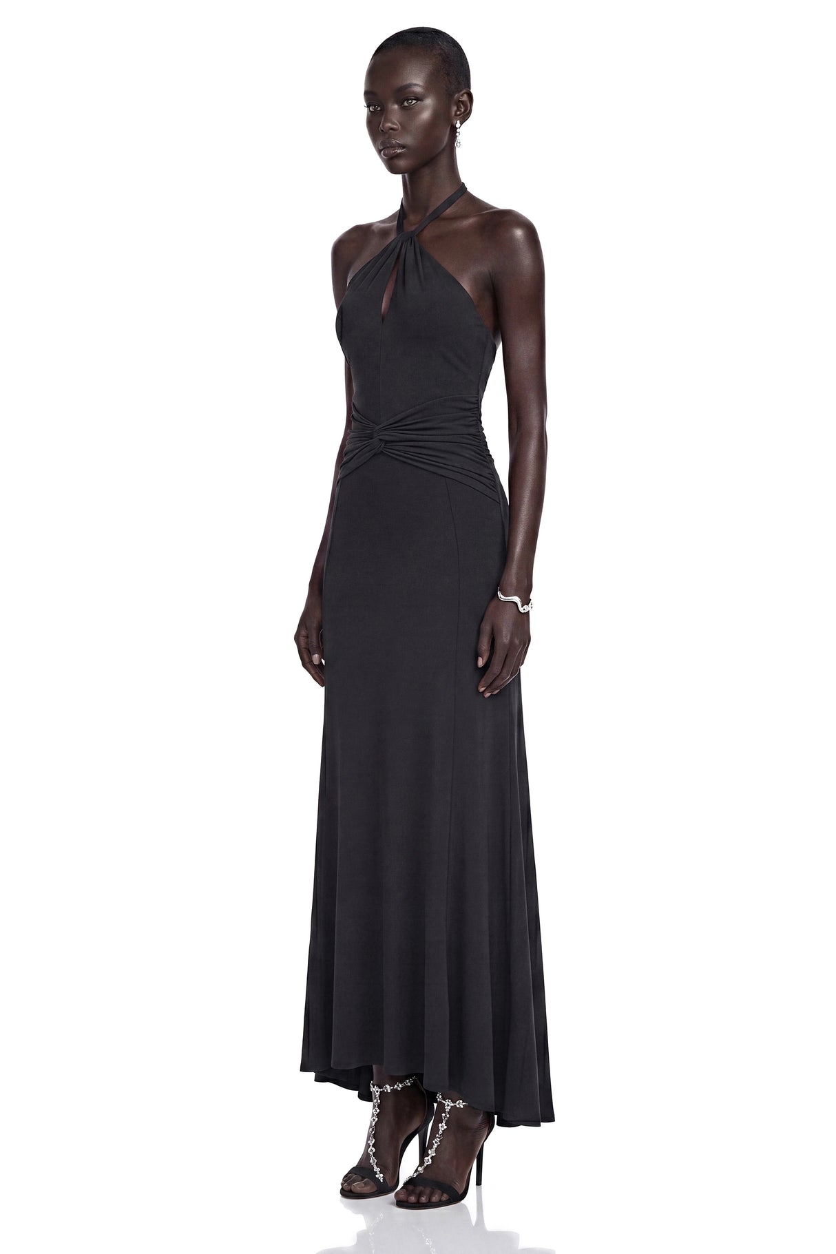 Mabel Black Backless Maxi Dress with CutOuts