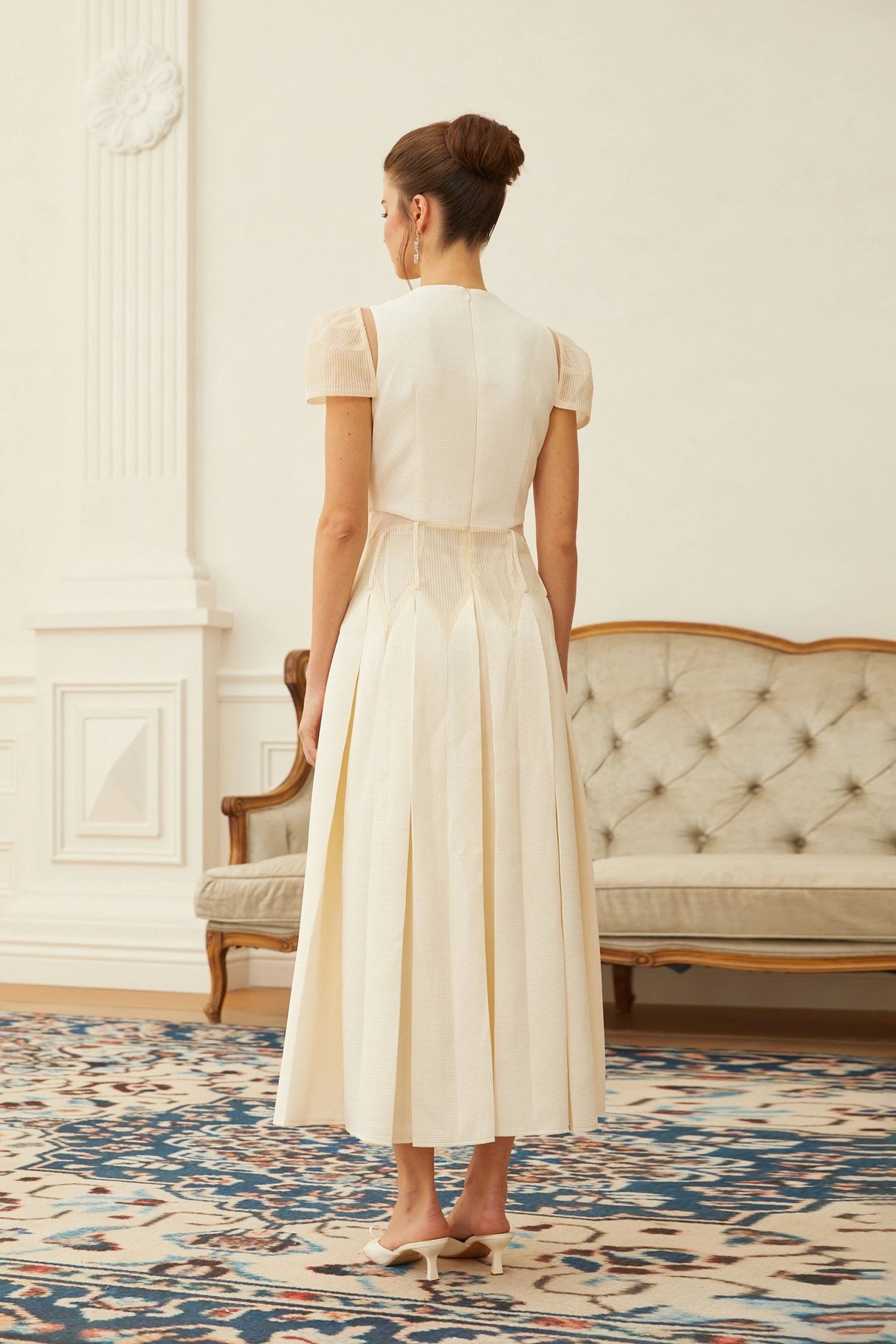 Maelle White Flower Embroidered Maxi Dress