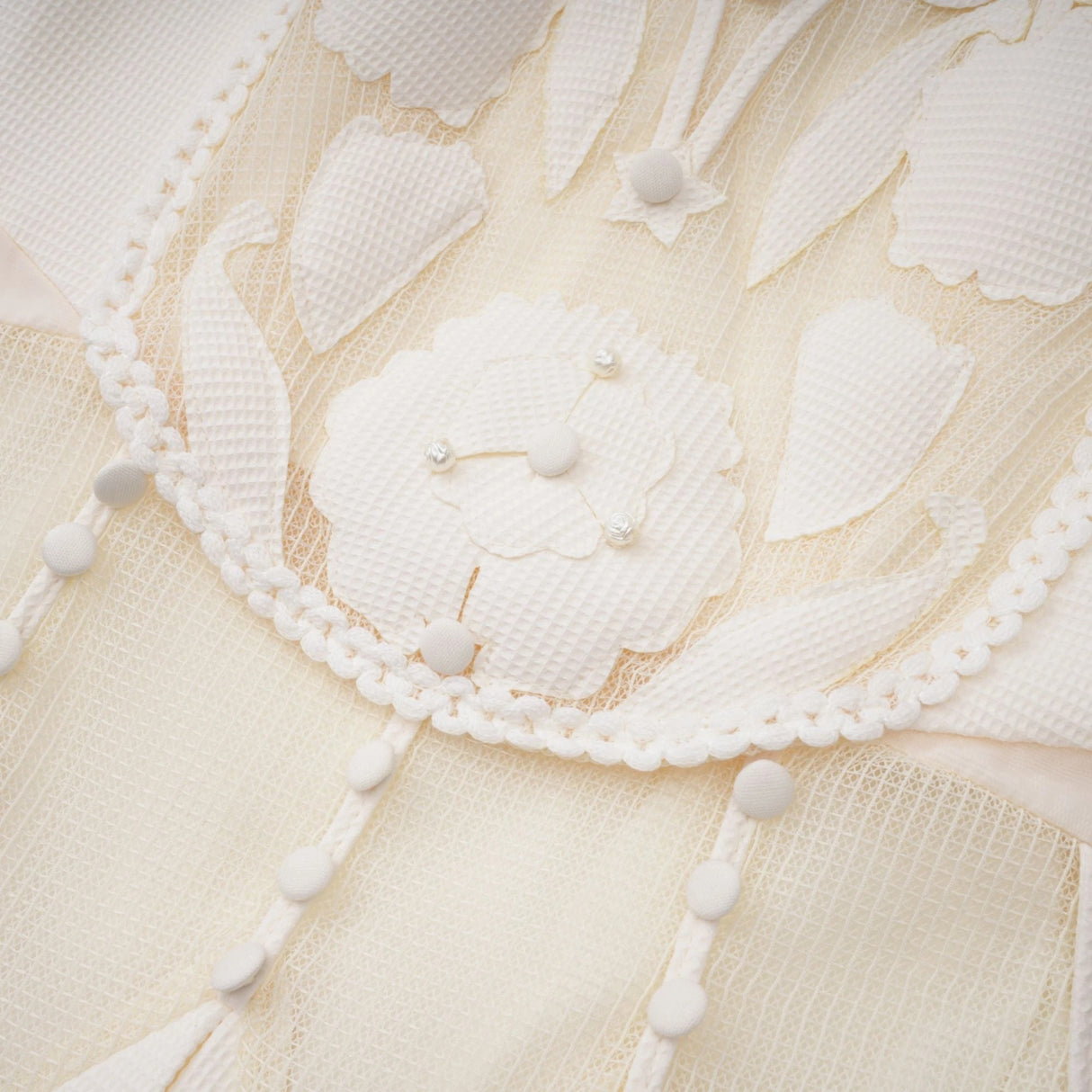 Maelle white flowerembroidered mini dress