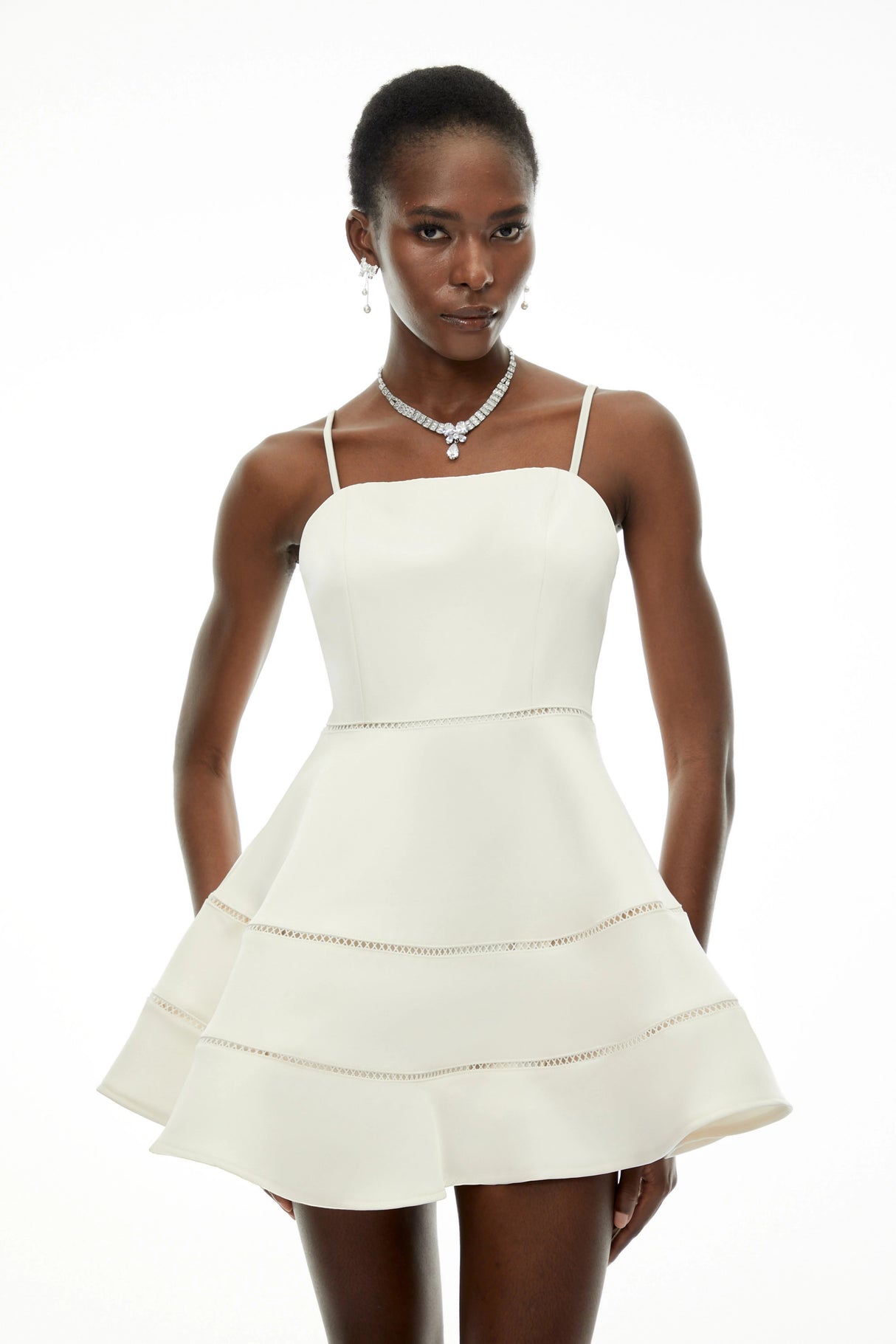 Magdalena White Off Shoulder Ruffled Mini Dress