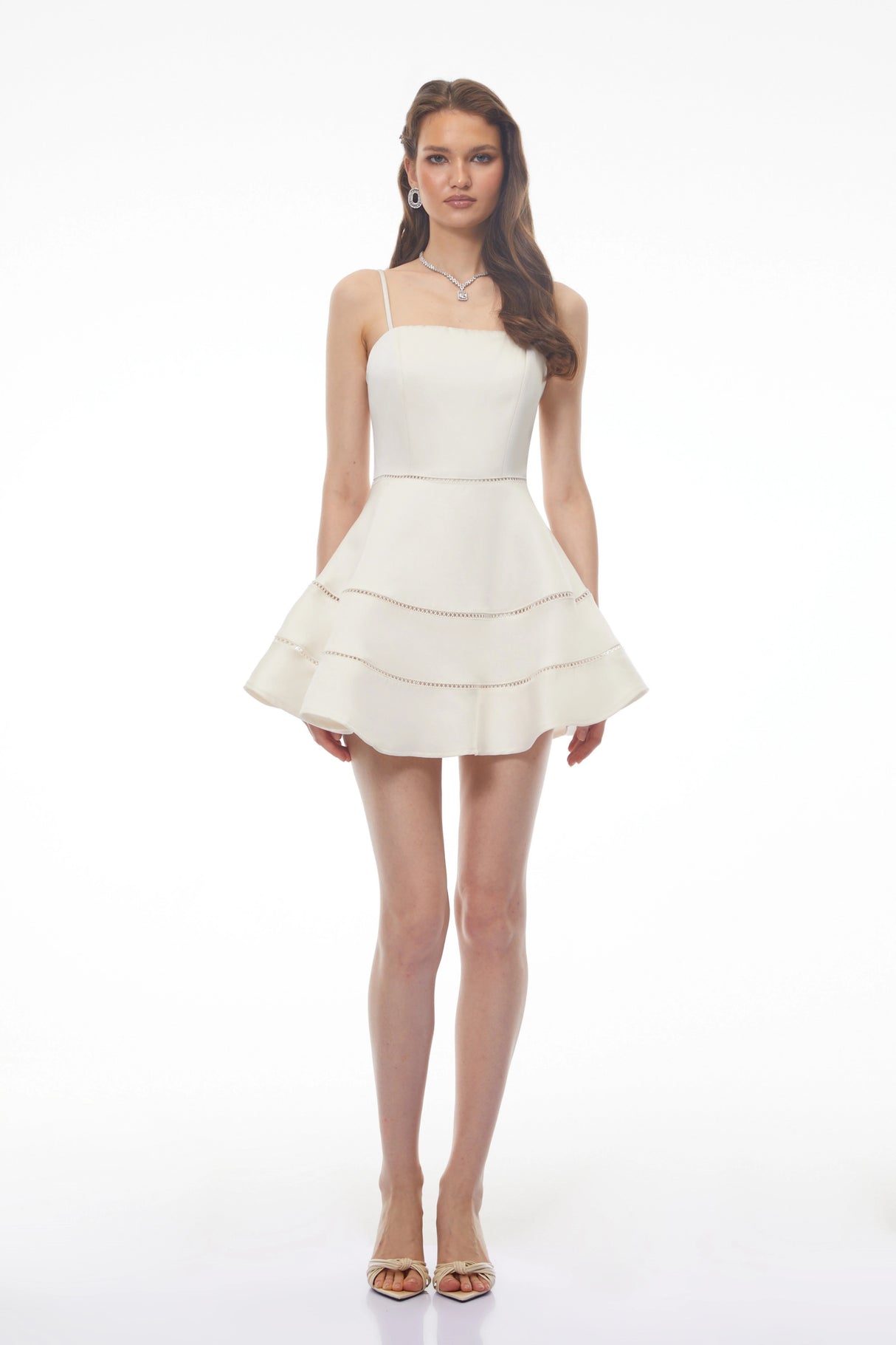 Magdalena White Off Shoulder Ruffled Mini Dress