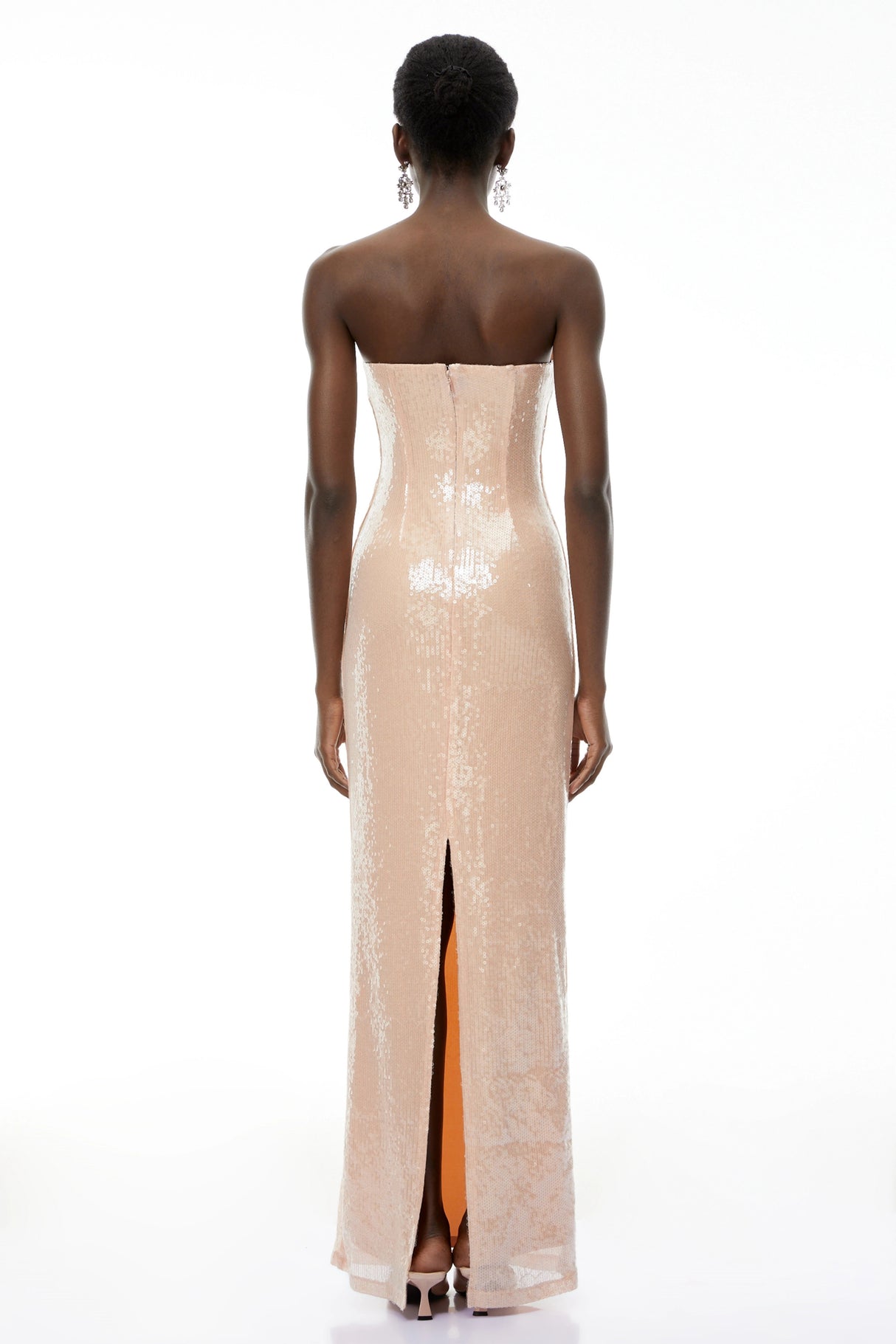 Maitena Champagne Shell Bustier Mermaid Maxi Dress