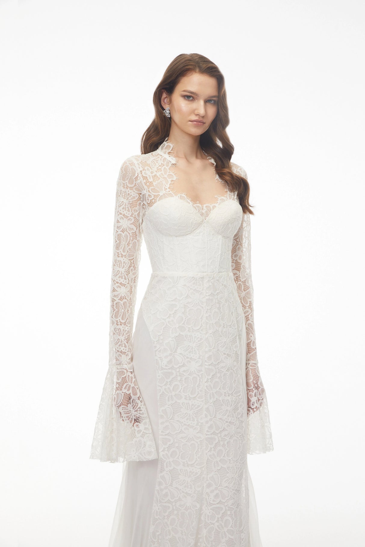Malgorzata White CutOut Maxi Dress with Train