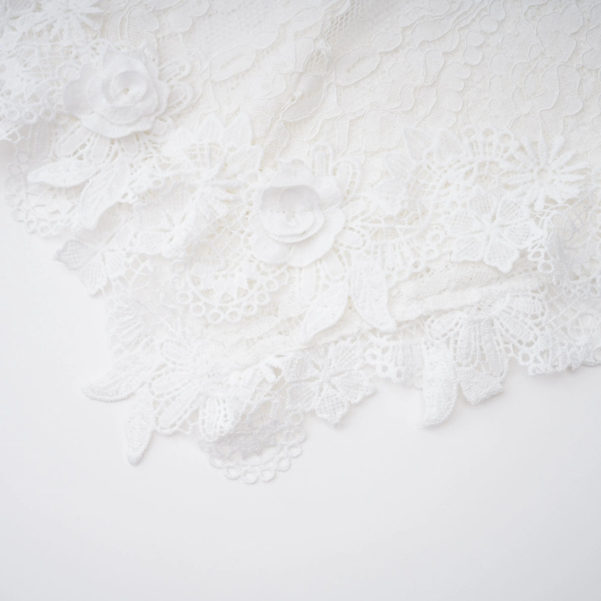 Mandana White Lace Mini Dress with Cape