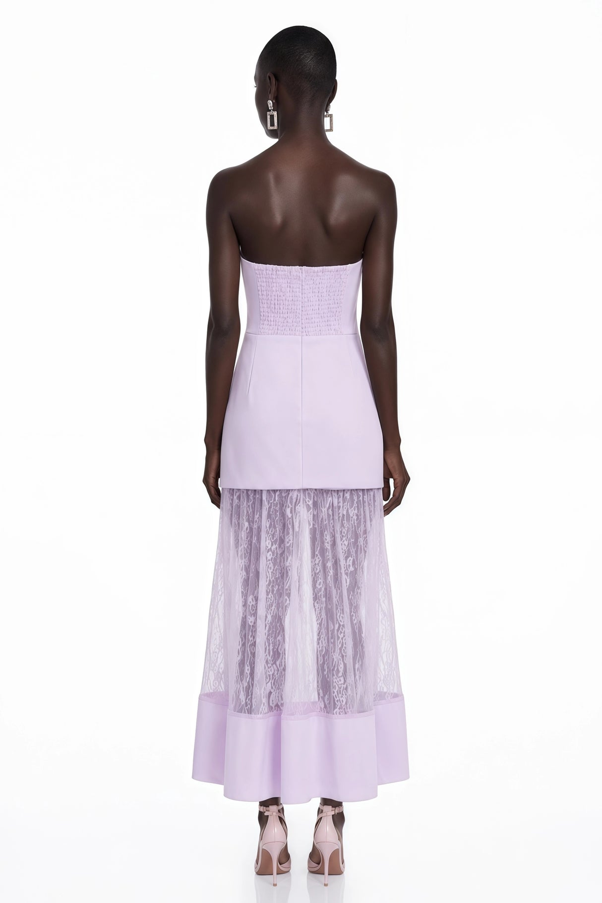 Marta Lilac Strapless Sweetheart Maxi Dress