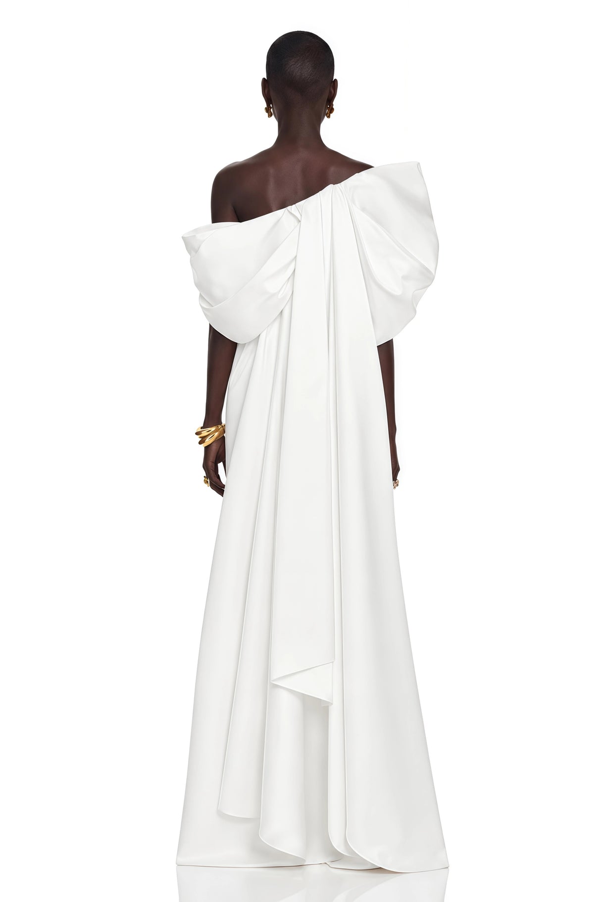 Martina White One Shoulder Maxi Dress with Bow Detail