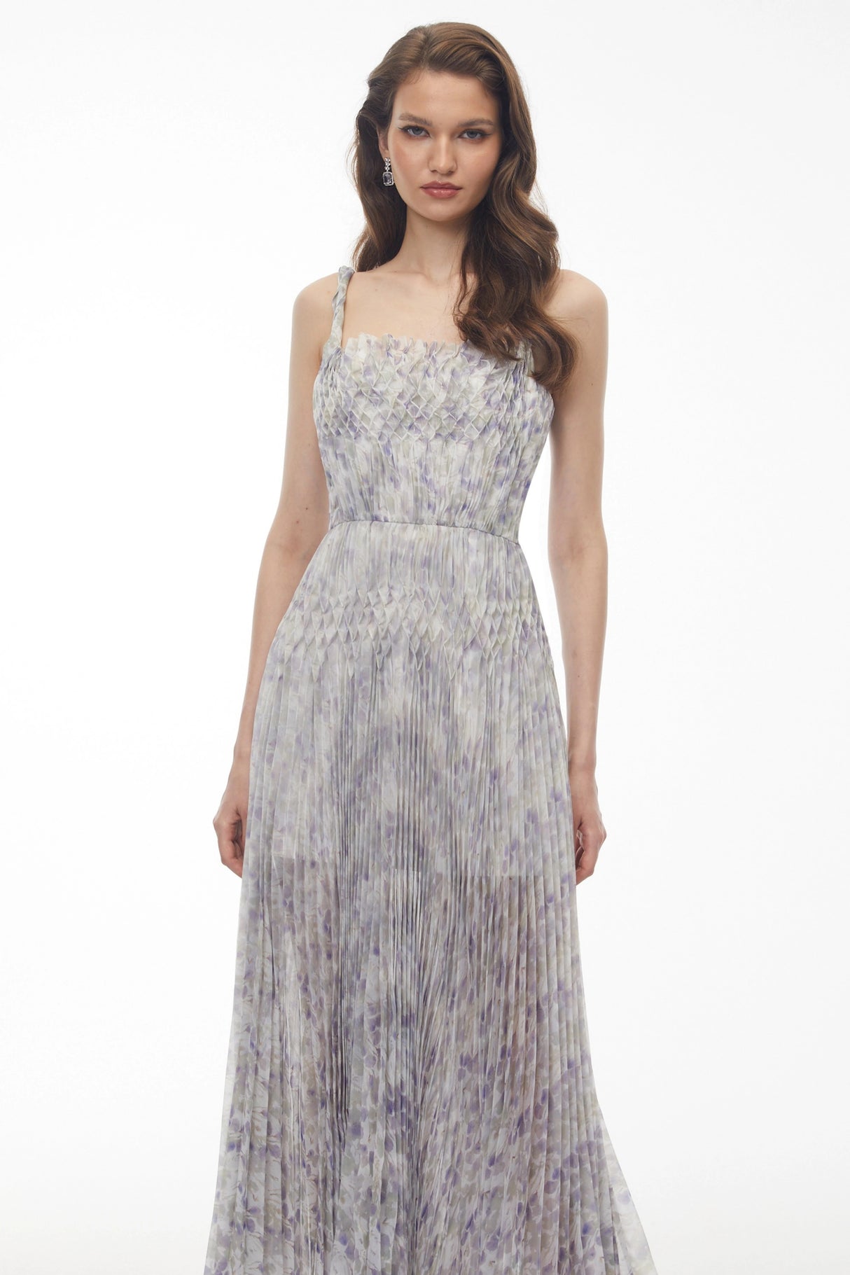 Mckensie White Floral Ruched Maxi Dress