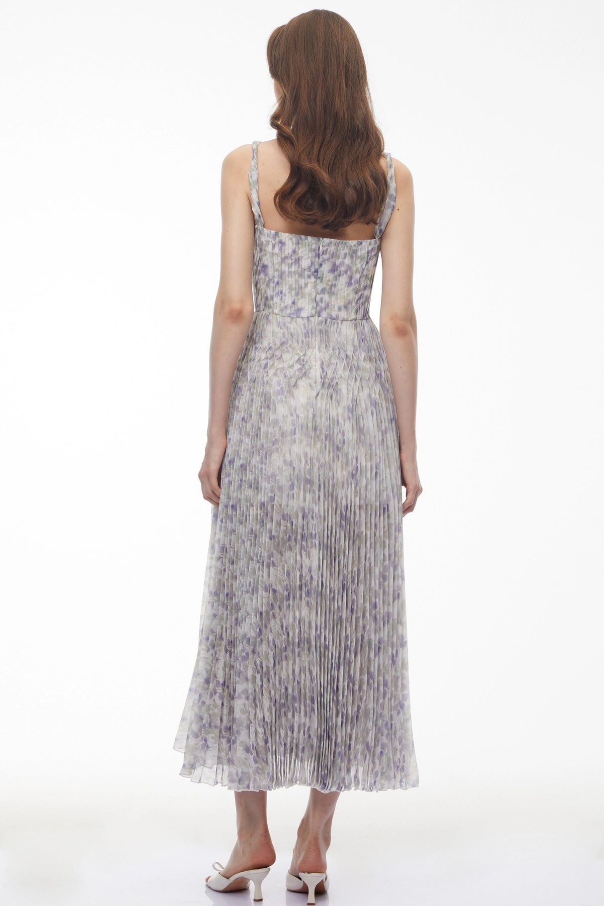 Mckensie White Floral Ruched Maxi Dress