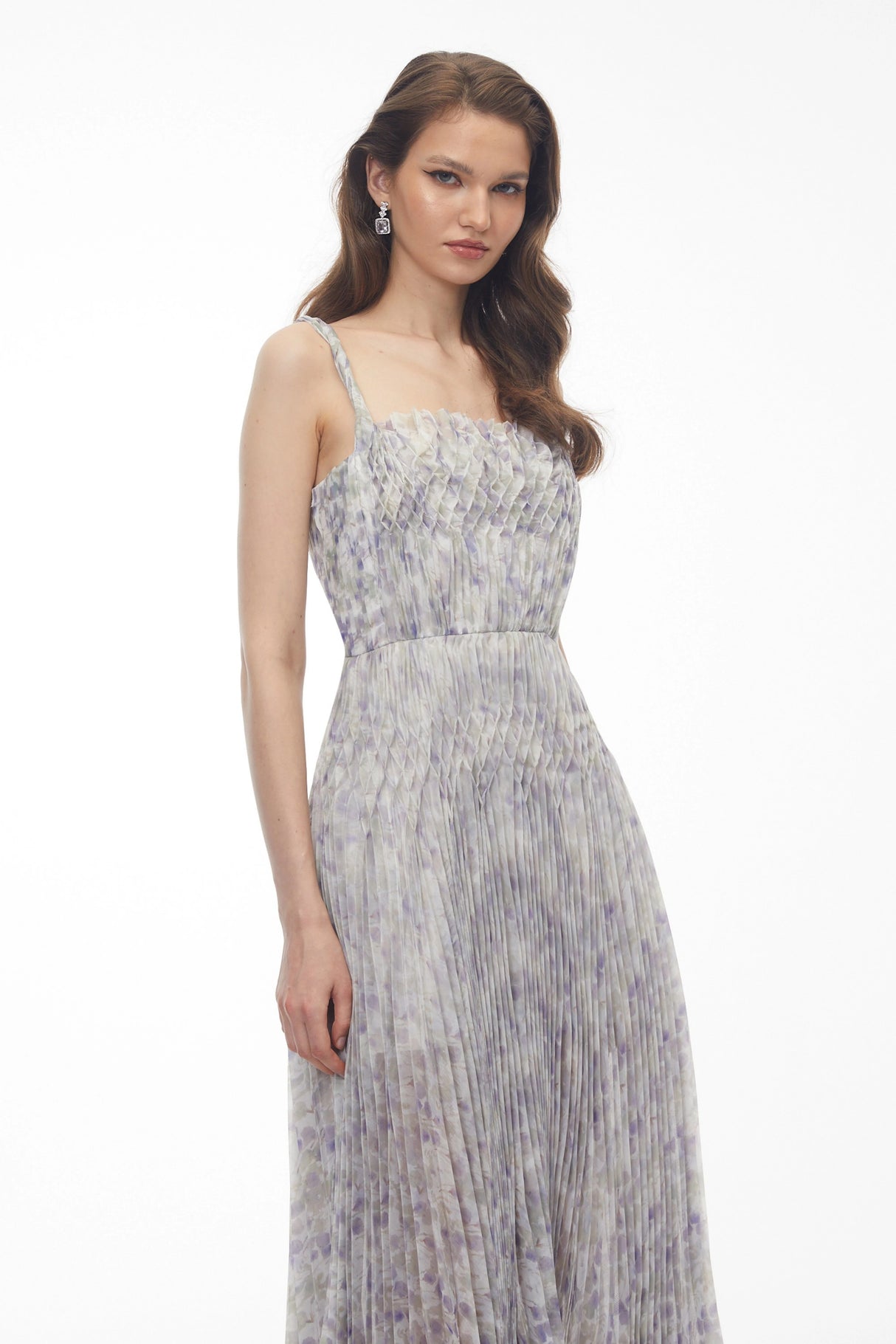 Mckensie White Floral Ruched Maxi Dress